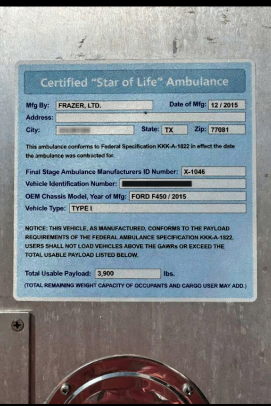2015 Frazer Ford Type I Ambulance - image 18