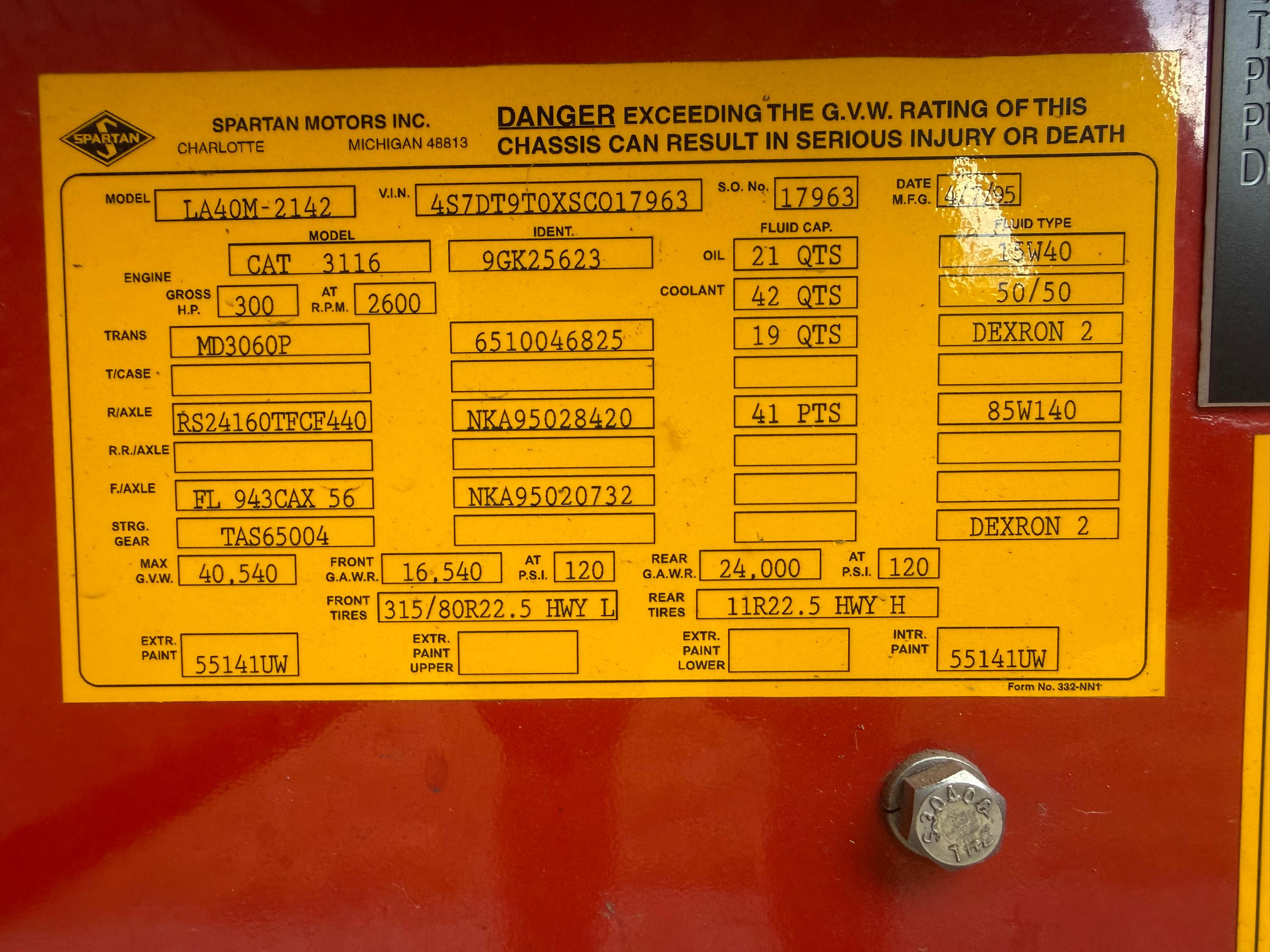 1995 Ferrara Spartan Pumper - image 24