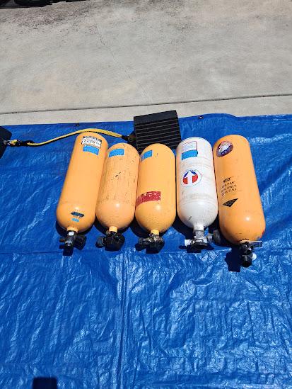 5 Steel 30 Minute SCBA Air Storage Cylinders, (Scott, MSA, ISI, Draeger, Interspiro) - image 1