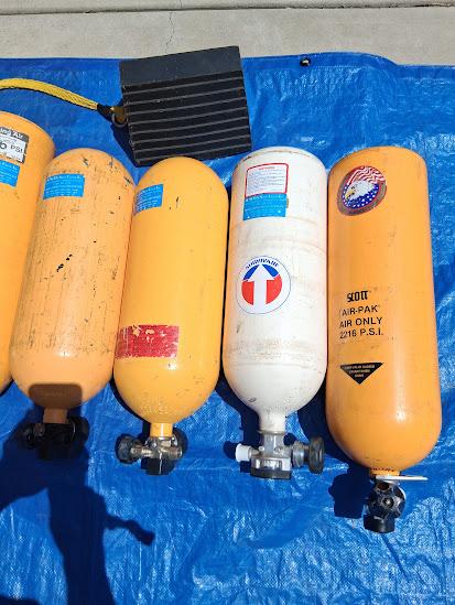 5 Steel 30 Minute SCBA Air Storage Cylinders, (Scott, MSA, ISI, Draeger, Interspiro) - image 3