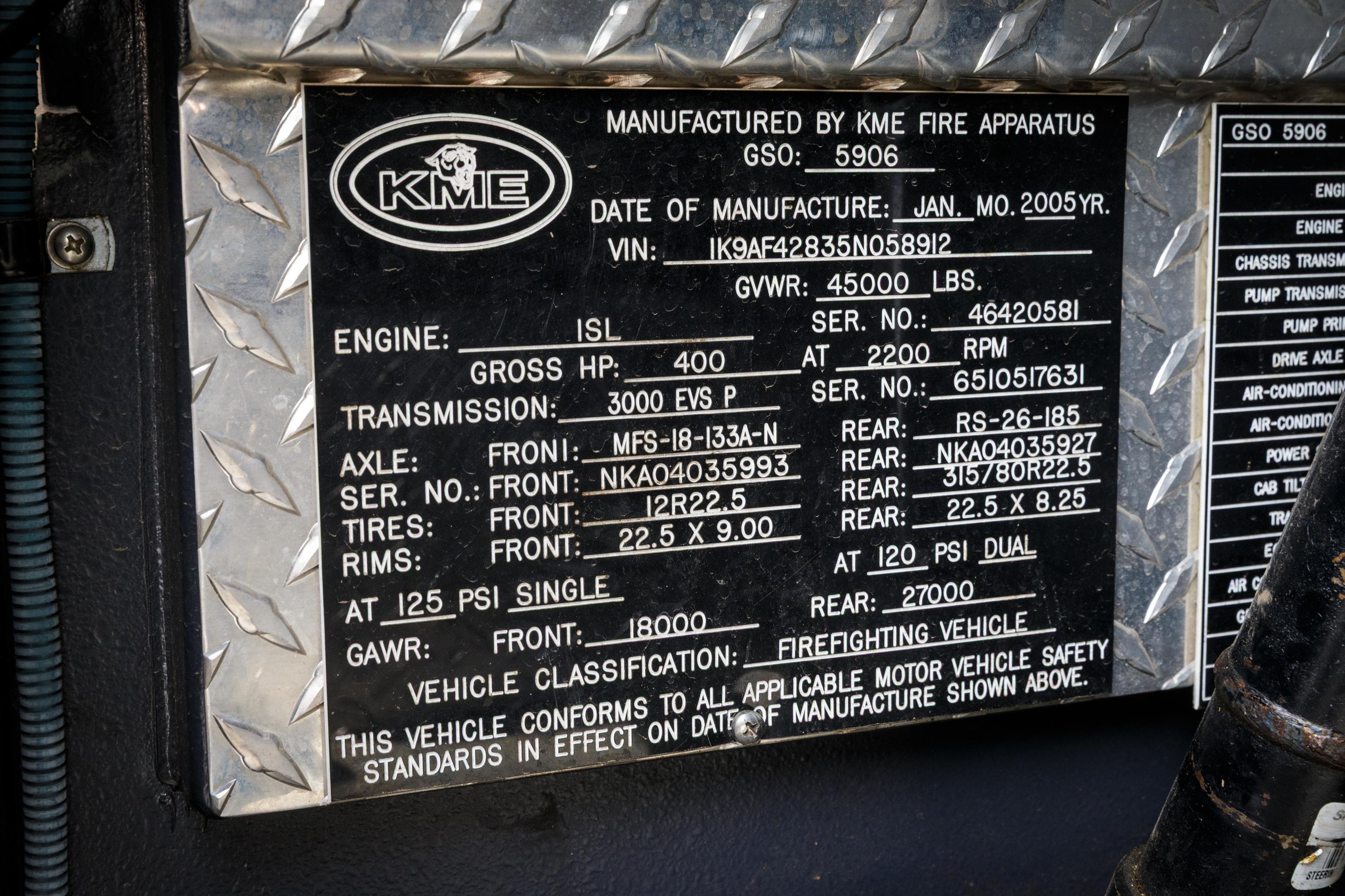 2005 KME Excel Pumper - image 37