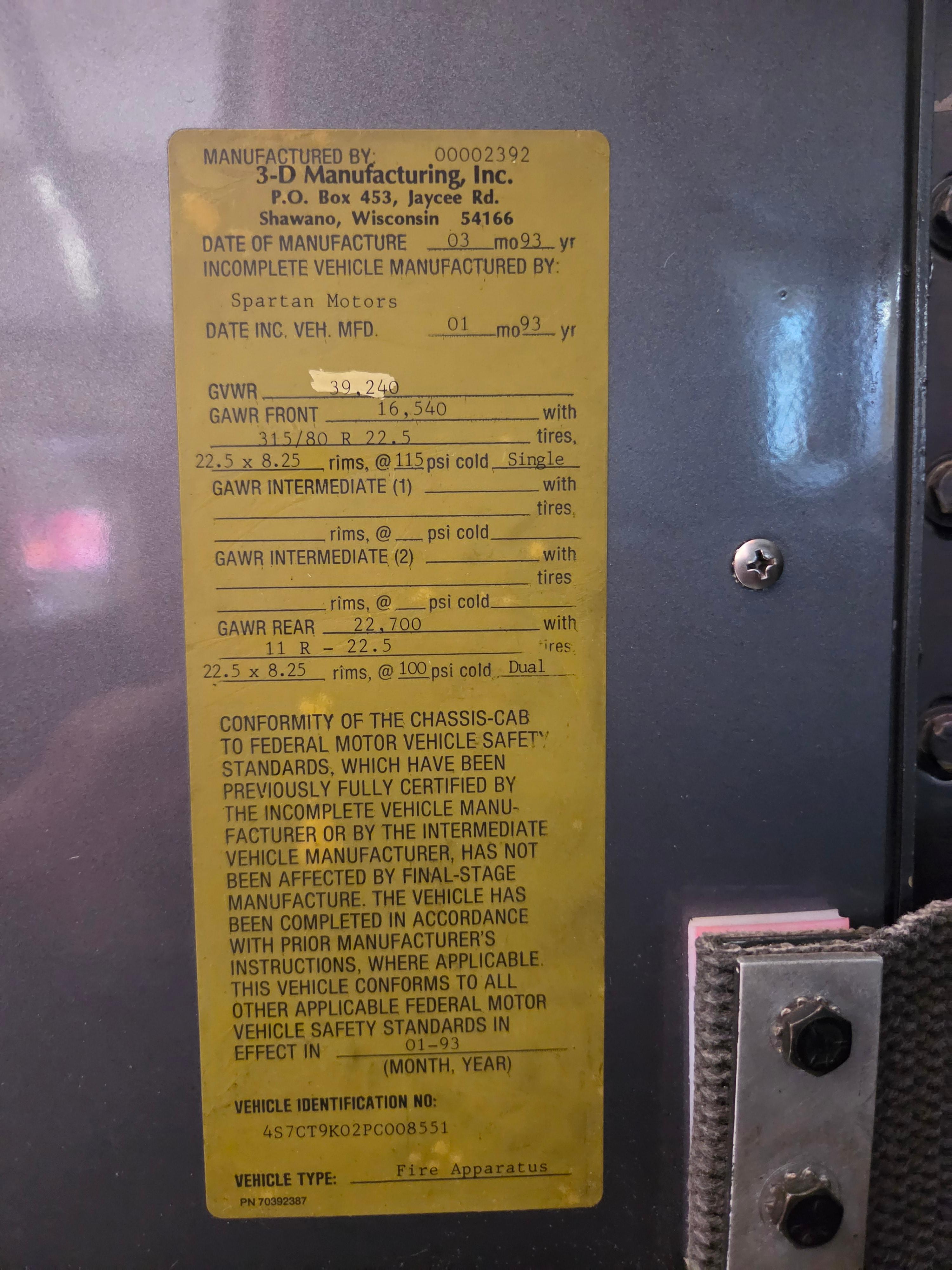 1993 3D Spartan Pumper - image 37