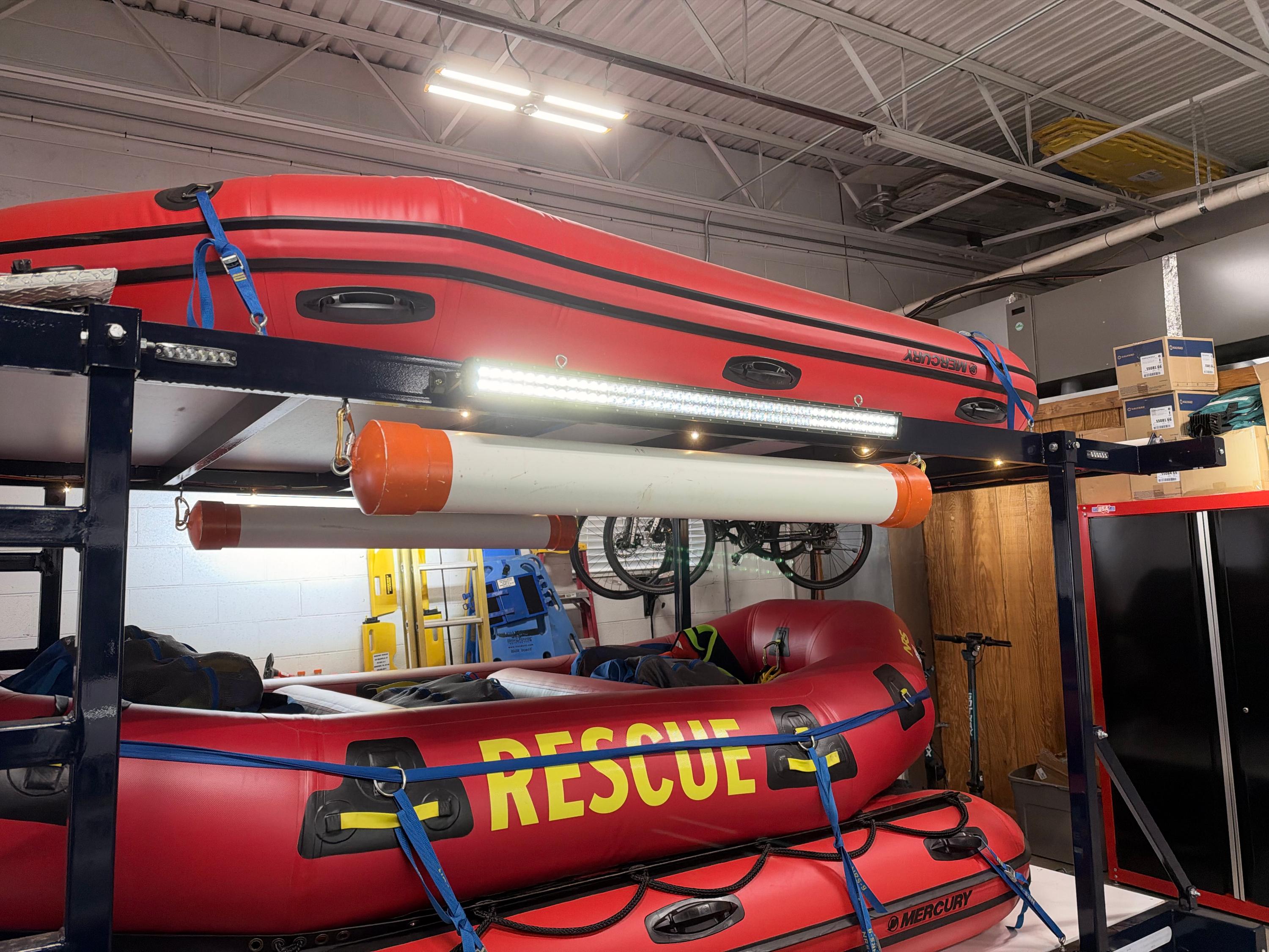 2021 Loadmaster Swift Water Rescue Trailer Package – Mercury 25 Jet, 3 Rescue Boats, LED Lighting, Like New - image 28