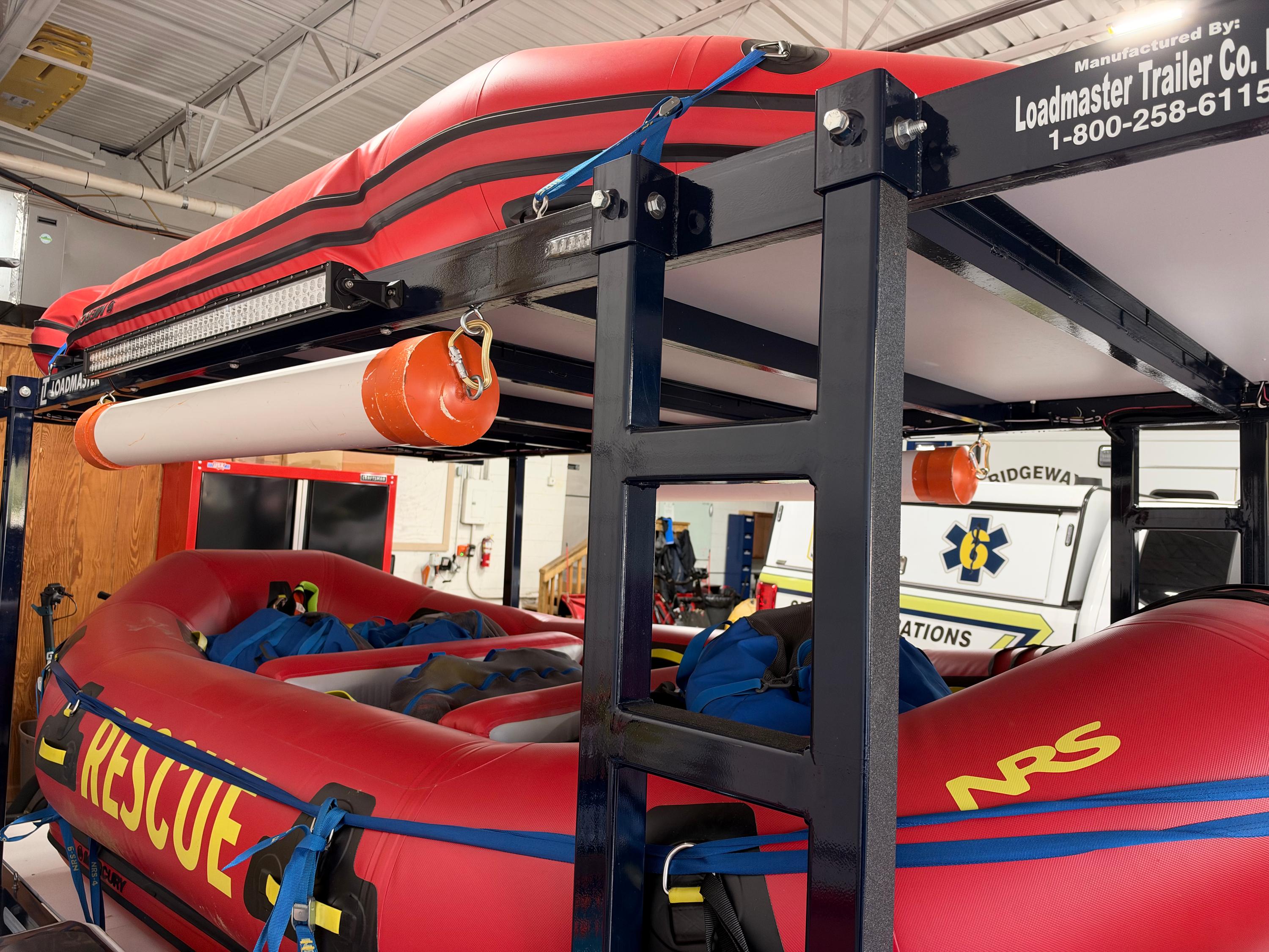2021 Loadmaster Swift Water Rescue Trailer Package – Mercury 25 Jet, 3 Rescue Boats, LED Lighting, Like New - image 40
