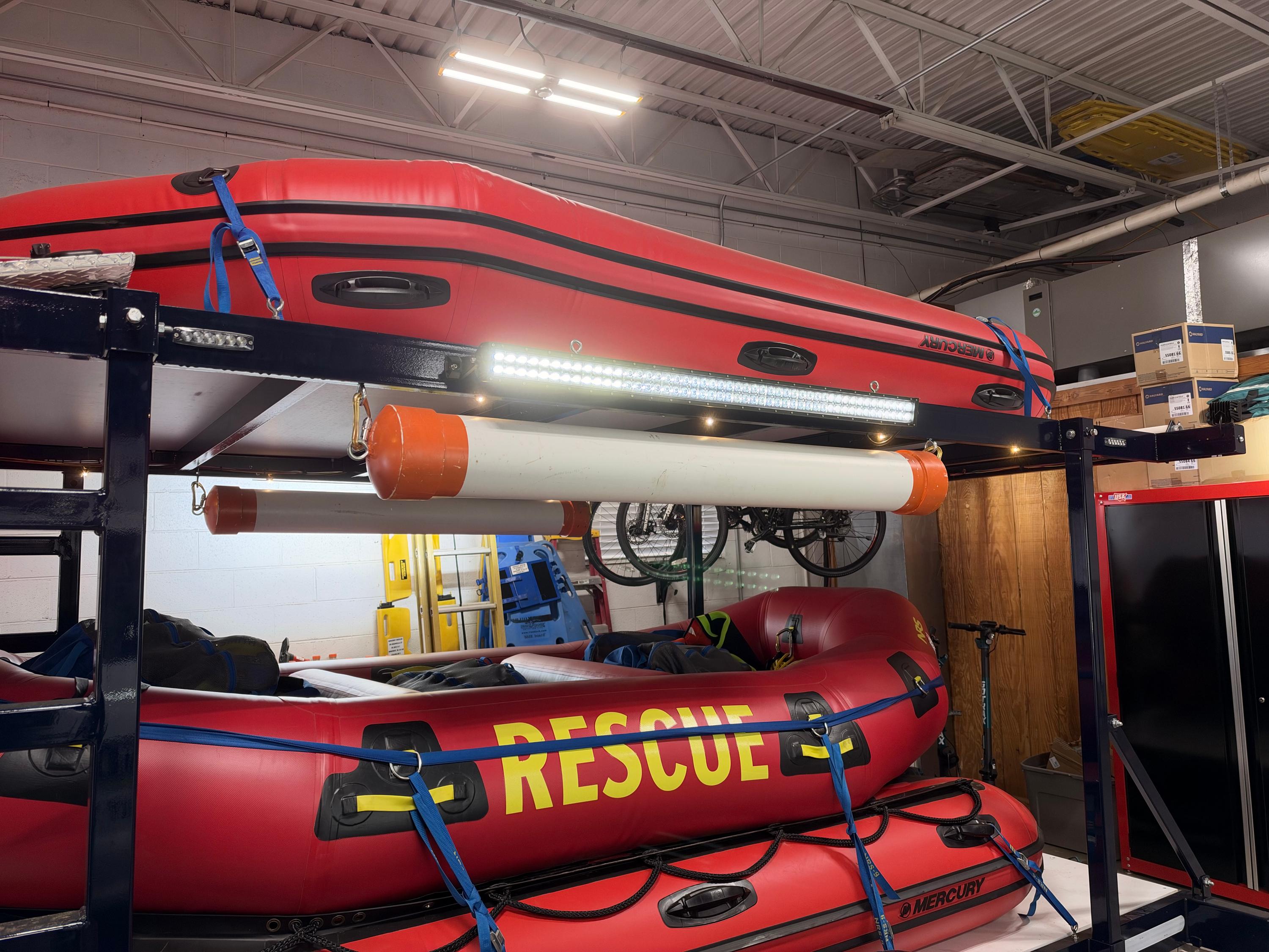 2021 Loadmaster Swift Water Rescue Trailer Package – Mercury 25 Jet, 3 Rescue Boats, LED Lighting, Like New - image 52