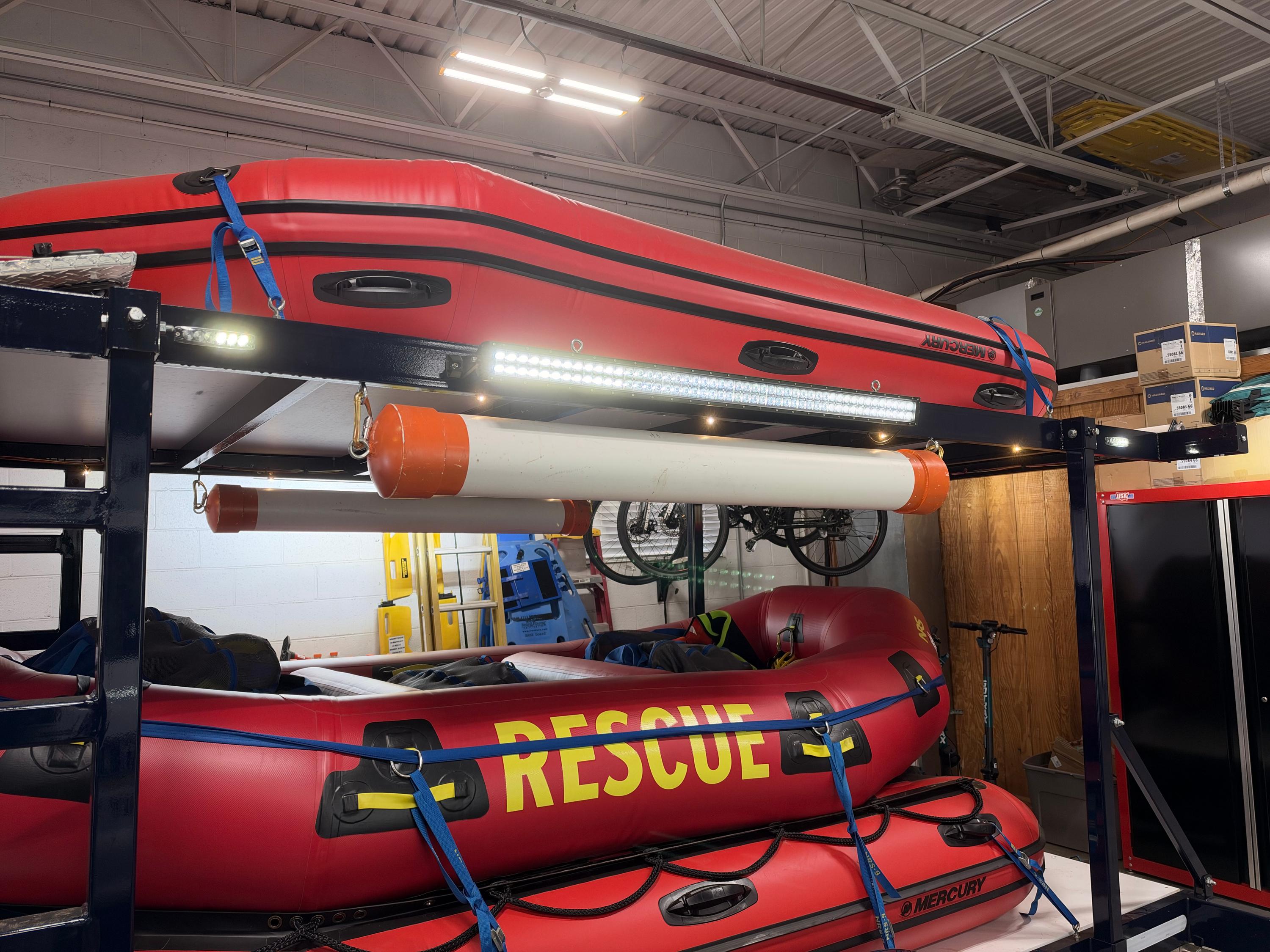 2021 Loadmaster Swift Water Rescue Trailer Package – Mercury 25 Jet, 3 Rescue Boats, LED Lighting, Like New - image 31
