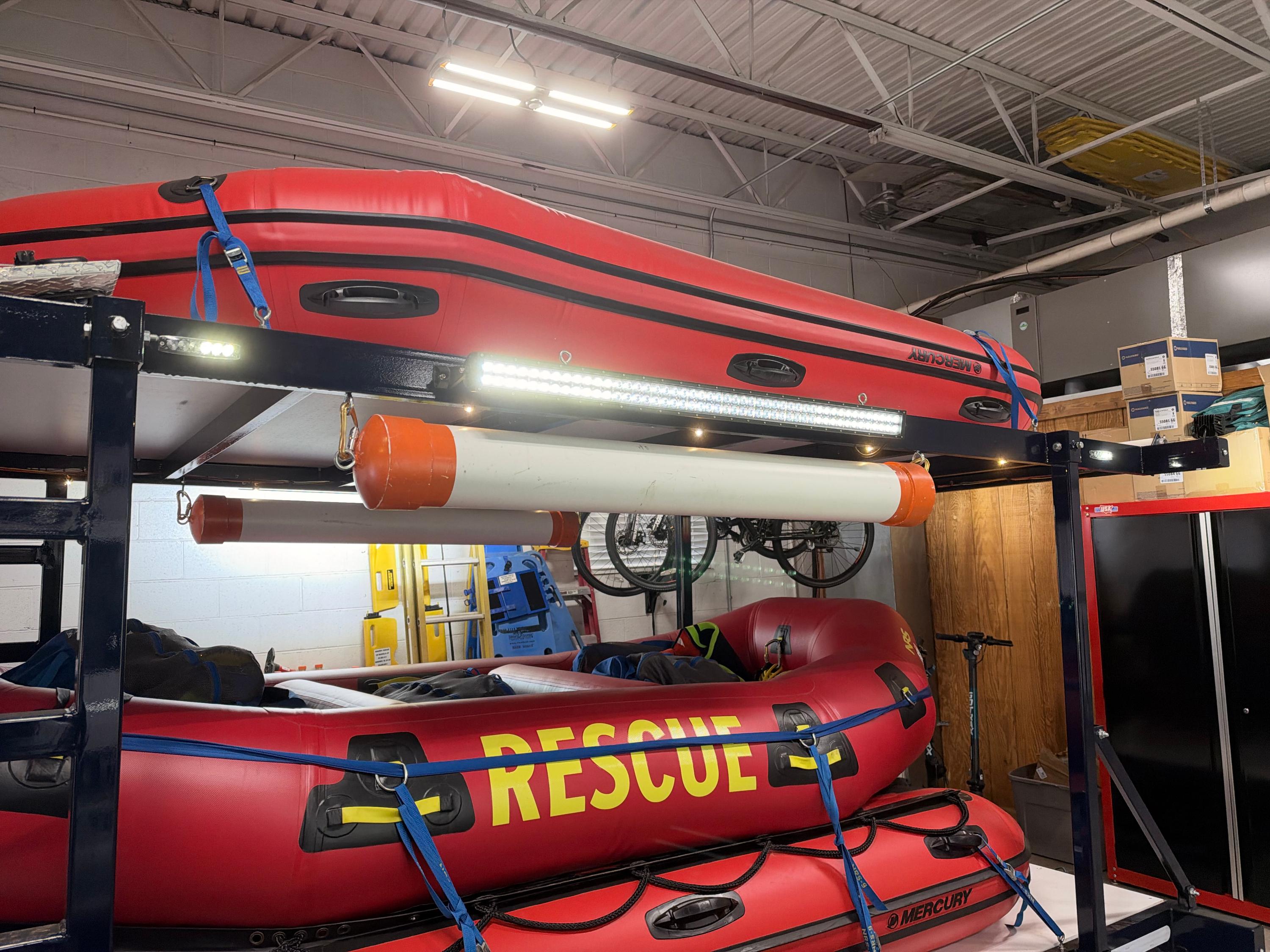 2021 Loadmaster Swift Water Rescue Trailer Package – Mercury 25 Jet, 3 Rescue Boats, LED Lighting, Like New - image 9