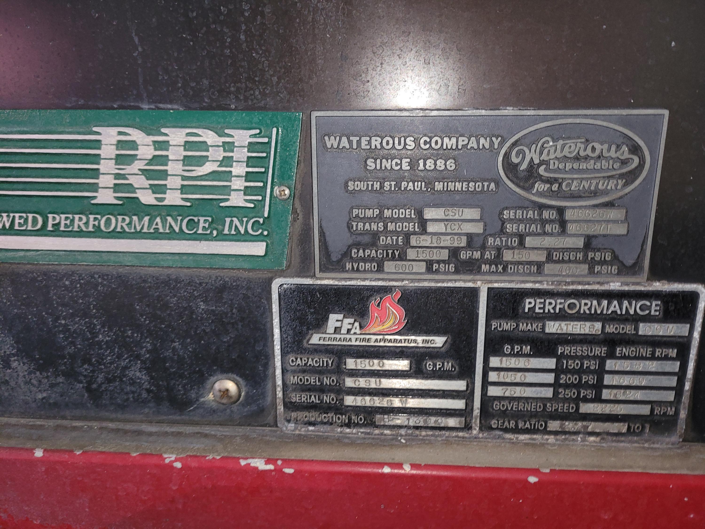 1999 Ferrara Inferno Pumper Tanker - image 10