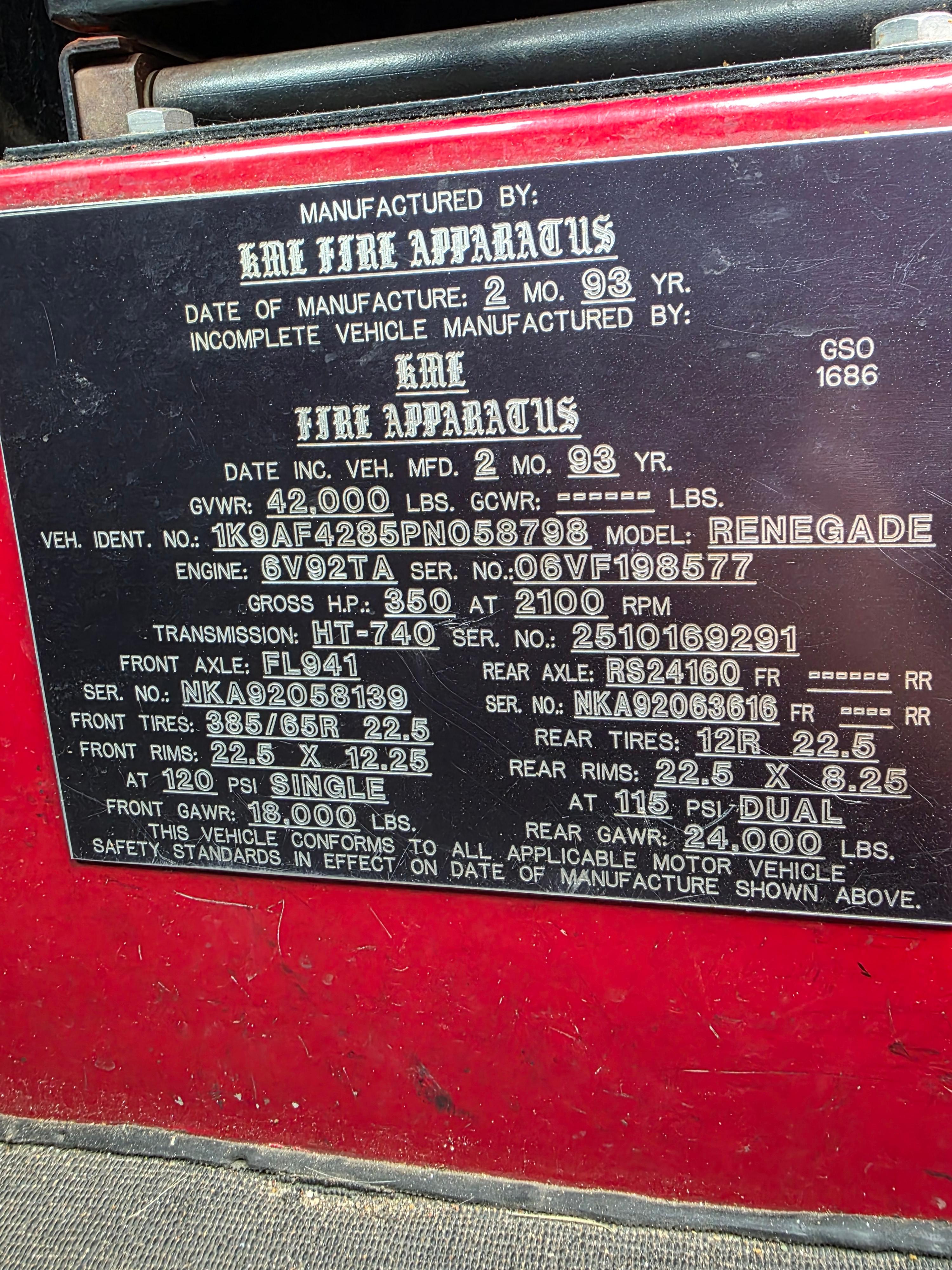 1993 KME renegade Pumper - image 17