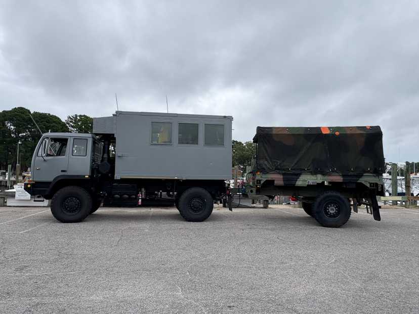 1995 Stewart & Stevenson M1079 4x4 Mobile Workshop with M1082 Military Cargo Trailer