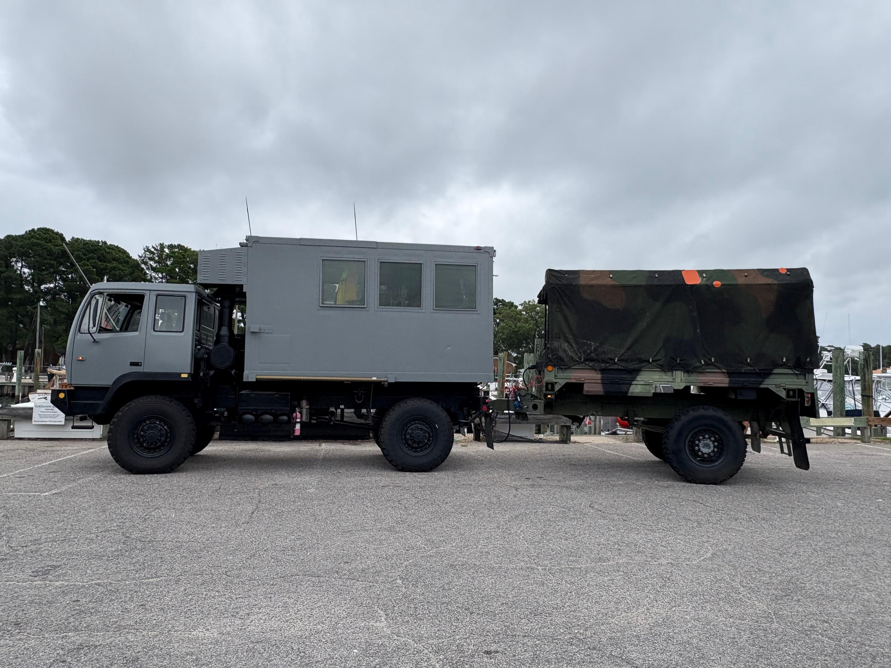 1995 Stewart & Stevenson M1079 4x4 Mobile Workshop with M1082 Military Cargo Trailer - image 1