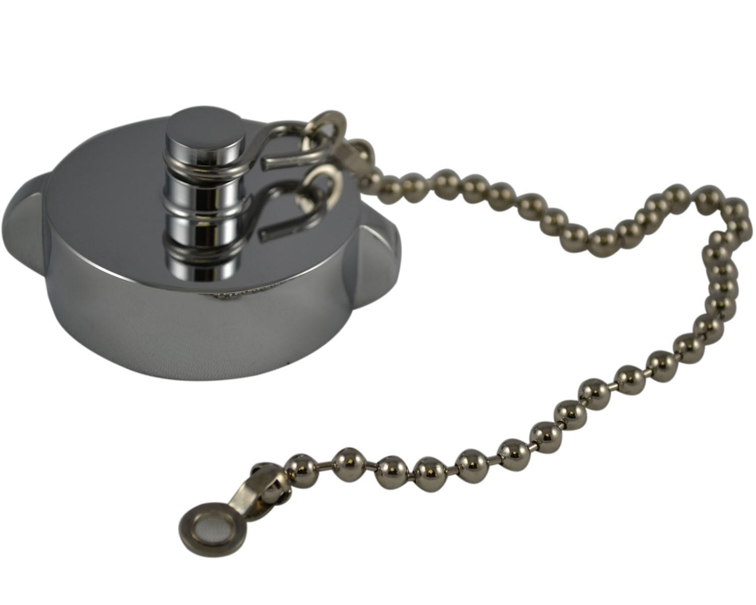 CAP W/ CHAIN 1.5″NST CHROME - image 1