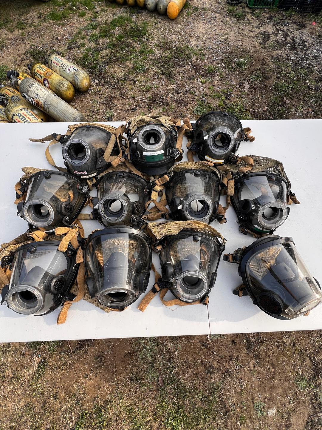 Lot of 9 Used Scott SCBA Masks 