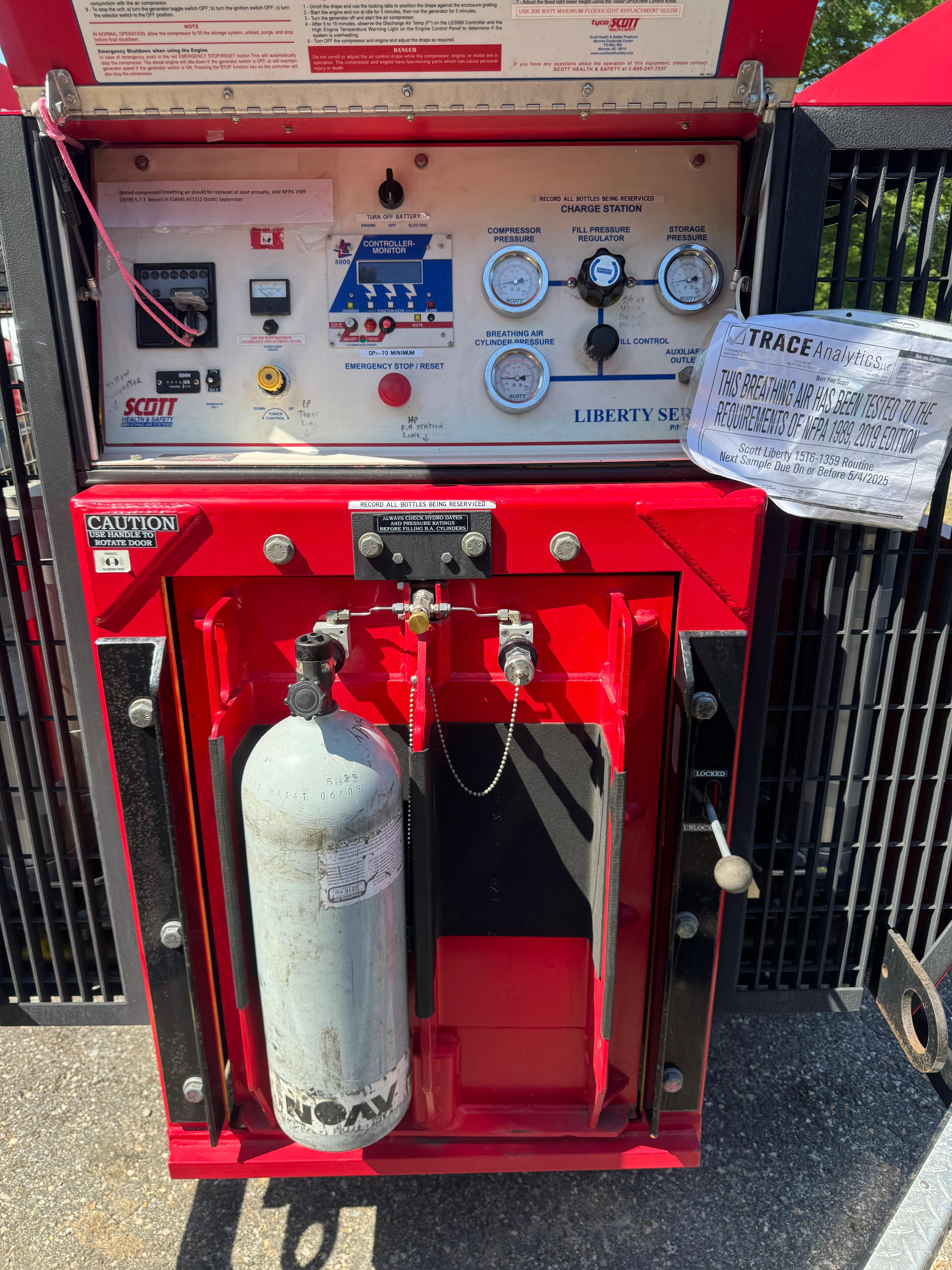 Scott Liberty 1 Portable SCBA (SCUBA) Breathing Air Compressor 25.5 cfm Rotary - image 6