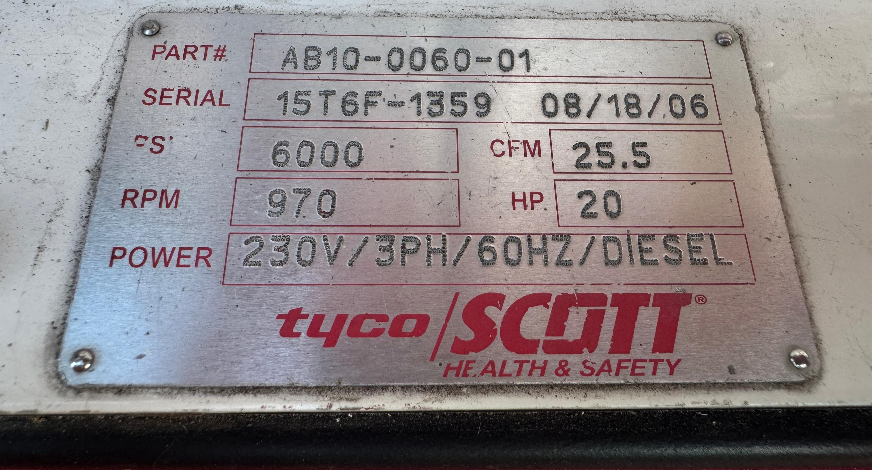 Scott Liberty 1 Portable SCBA (SCUBA) Breathing Air Compressor 25.5 cfm Rotary - image 9