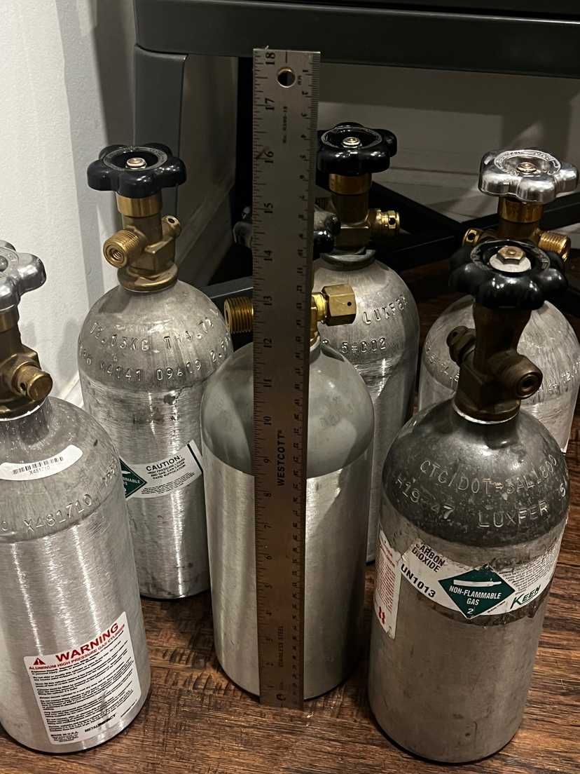 (6) 2.5# CO2 oxygen tanks — photo 3