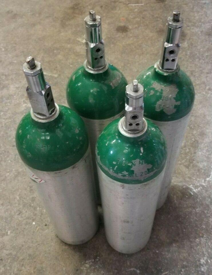 Aluminum Oxygen Cylinder, No Toggle, Empty, Size:D / EACH - image 1