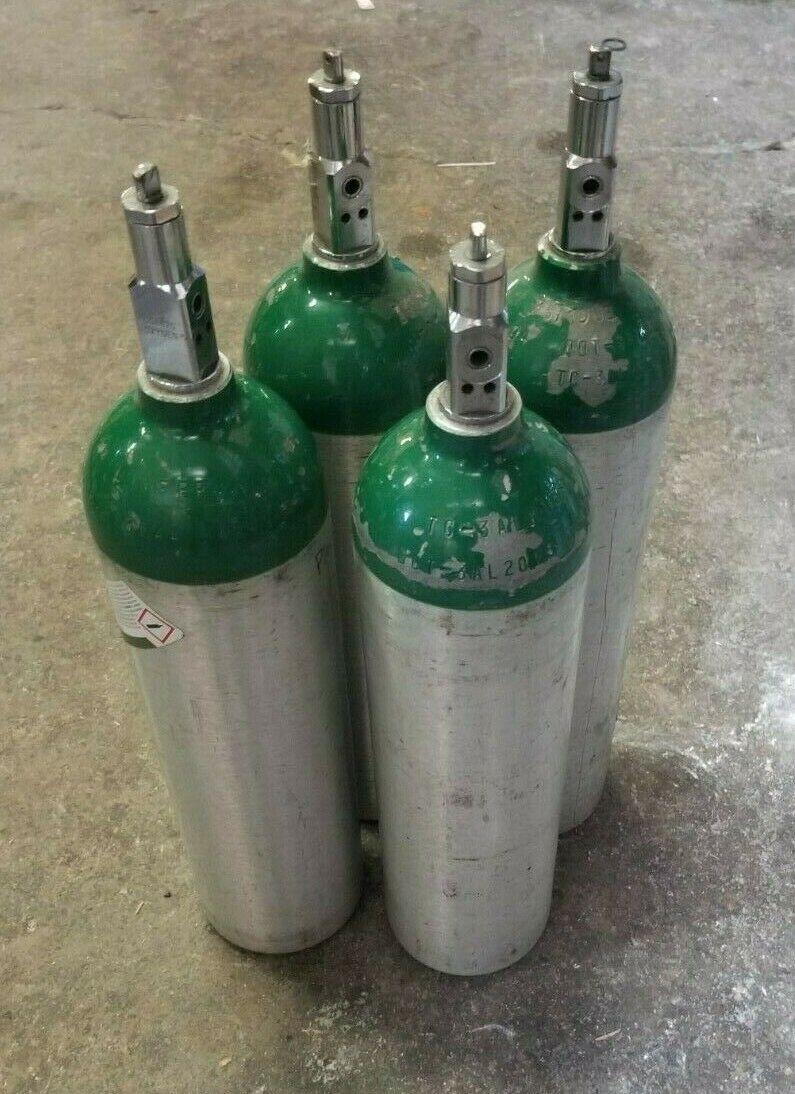 Aluminum Oxygen Cylinder, No Toggle, Empty, Size:D / EACH - image 2