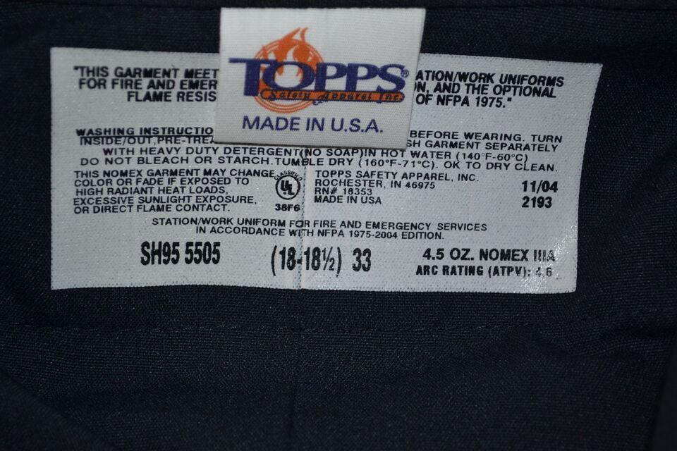 TOPPS DUPONT Public Safety Long Sleeve Navy Button-up Shirt(33 18-18.5")