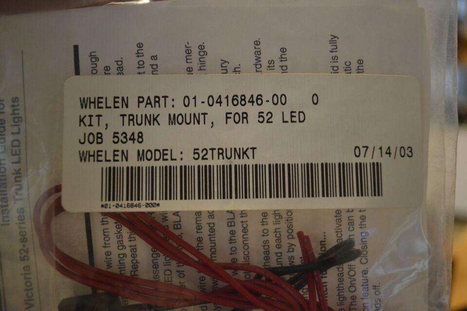 Whelen 52 LED Trunk Mount Kit 52TRUNKT