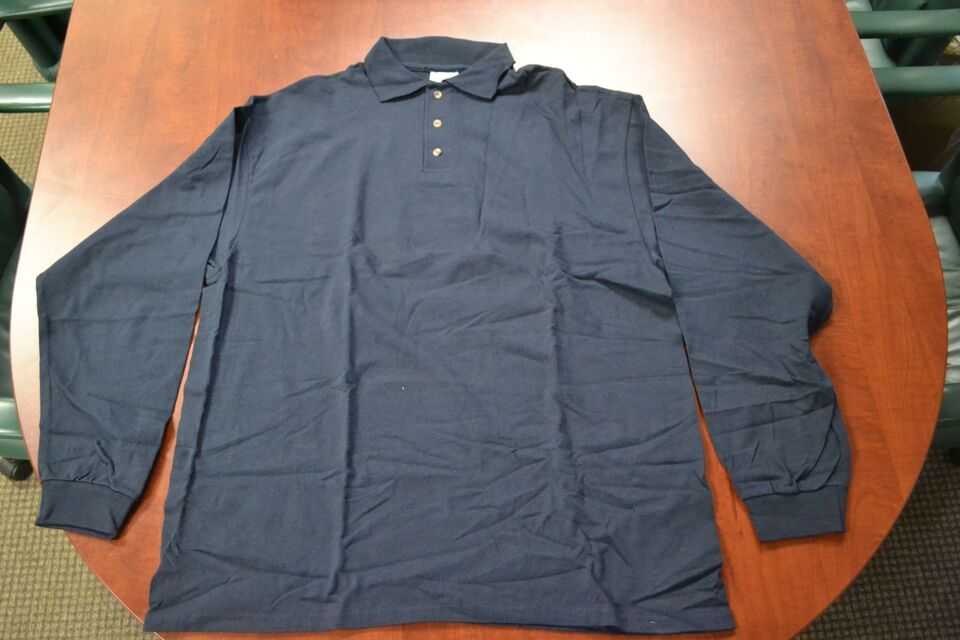 Cotton Deluxe Navy Blue Long Sleeve by Anvil XL w/ FIRE Logo