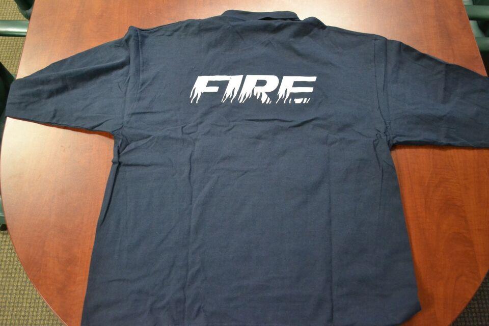 Cotton Deluxe Navy Blue Long Sleeve by Anvil 2XL w/ FIRE Logo - image 2