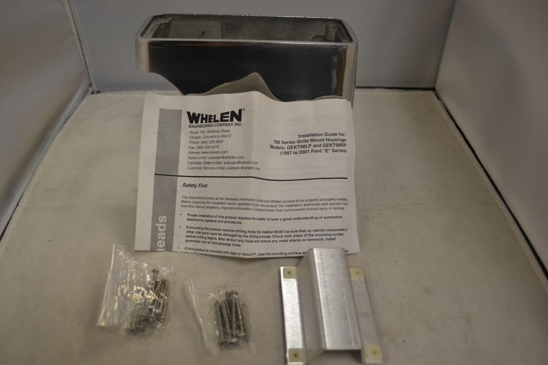 Whelen 700 Series Grille Mount Housing Kit (Passenger, Polished) Ford "E" Series