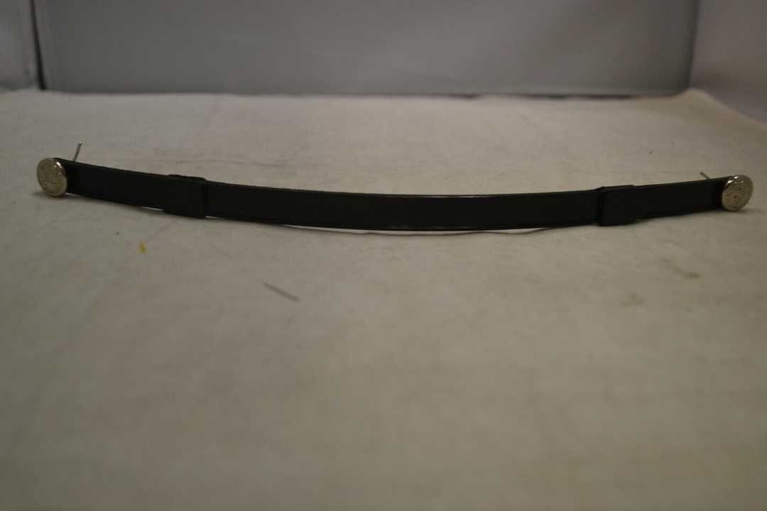 Black Plastic Cap Strap - w/ "Silver" F.D. Buttons for Firefighters Bell Cap