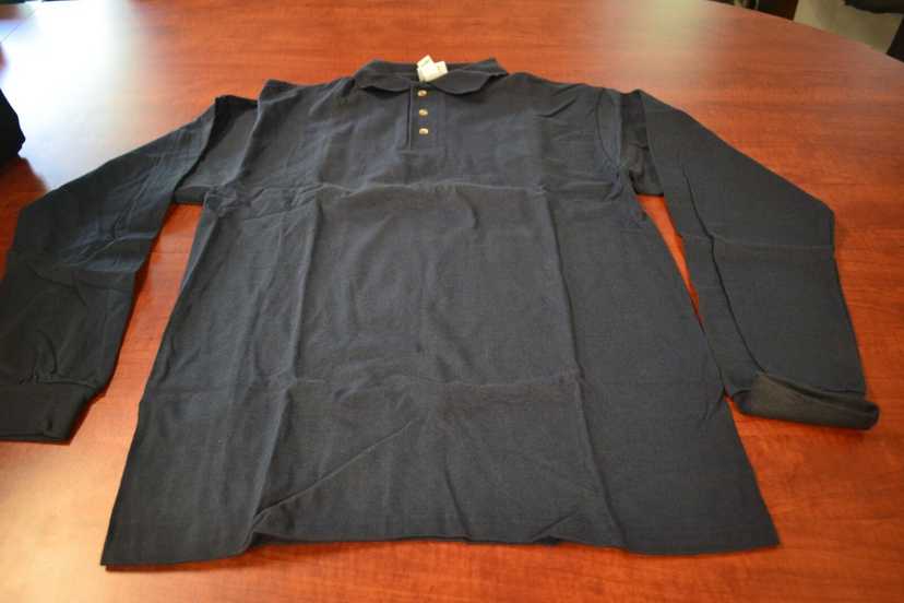 Cotton Deluxe Navy Blue Long Sleeve by Anvil w/ FIRE Logo