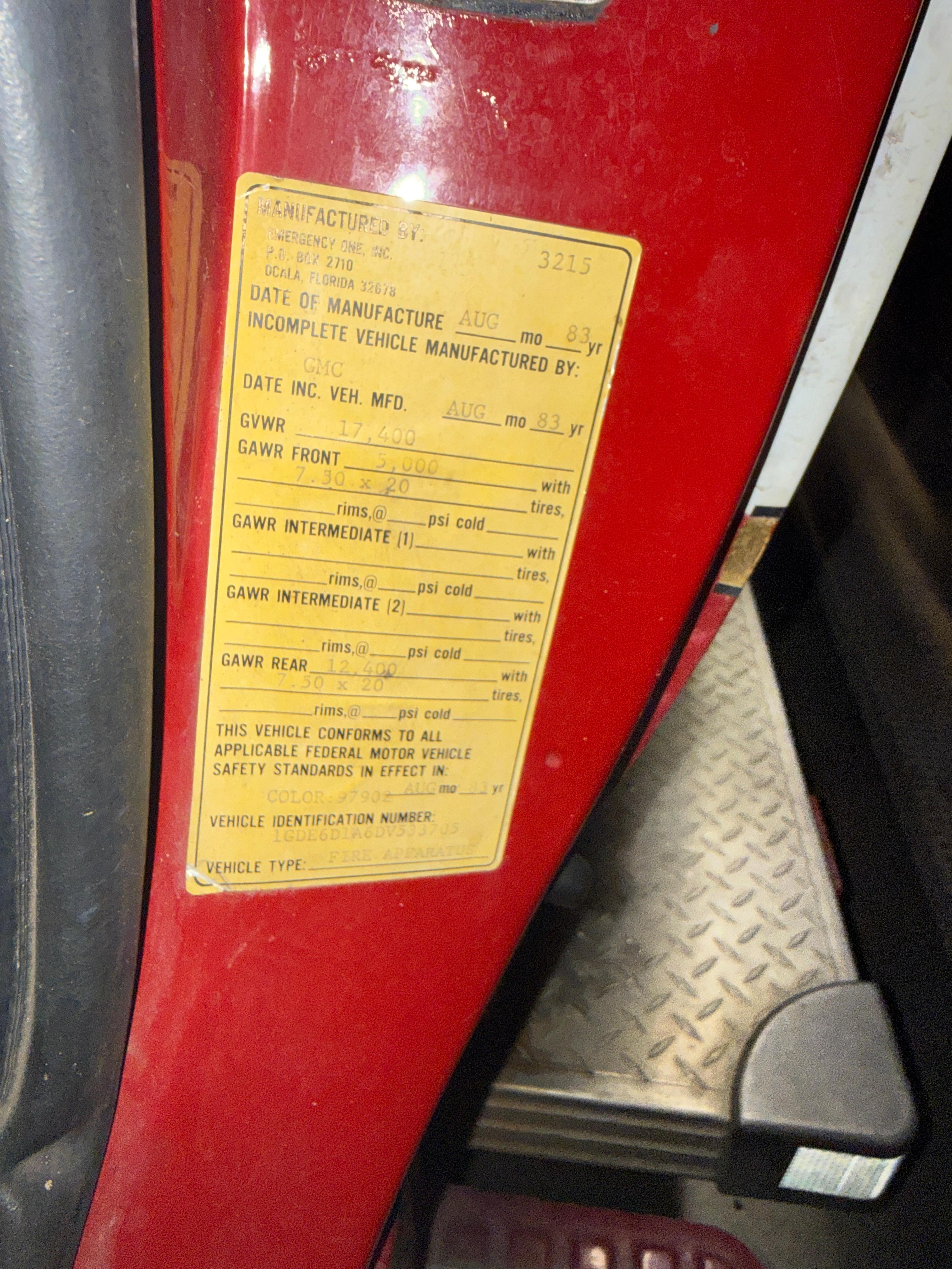 1983 E-One Pumper - image 18