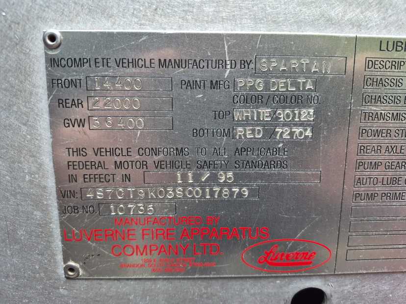 1996 Spartan 4x4 Pumper — photo 4