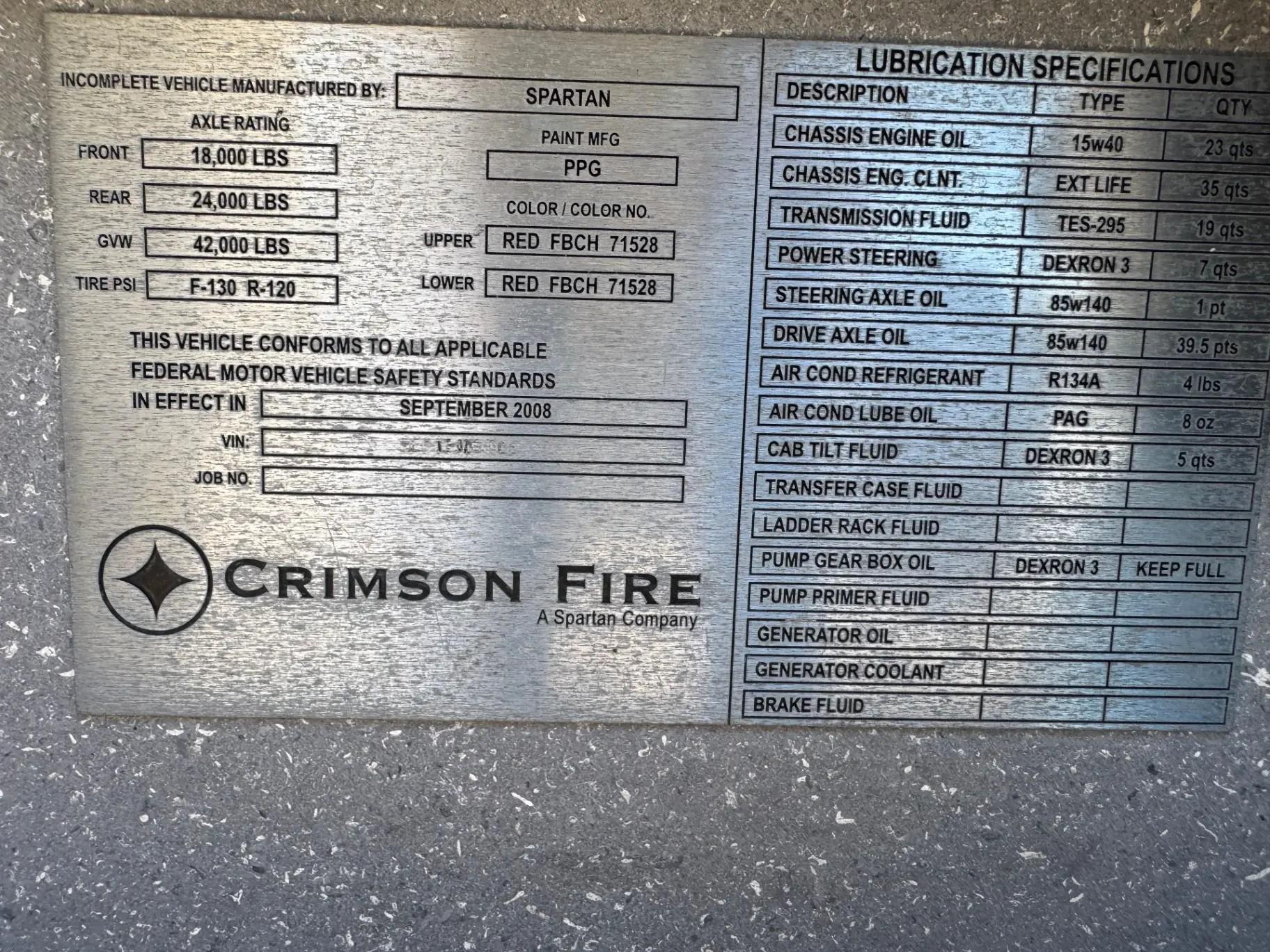 2008 Spartan Crimson Pumper - image 19