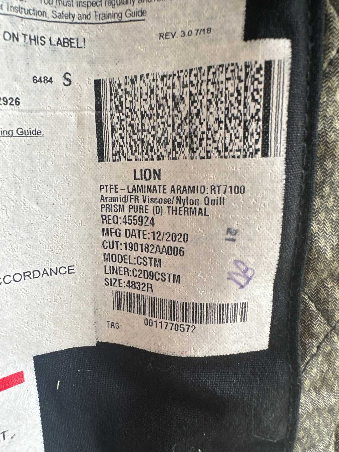 Lions fire turnout gear full set
