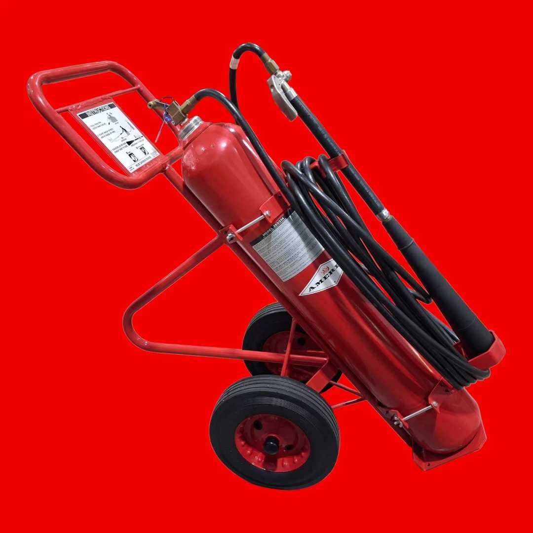 Amerex Model 333 50LB. Carbon Dioxide (CO2) 16 In. Wheels Fire Extinguisher