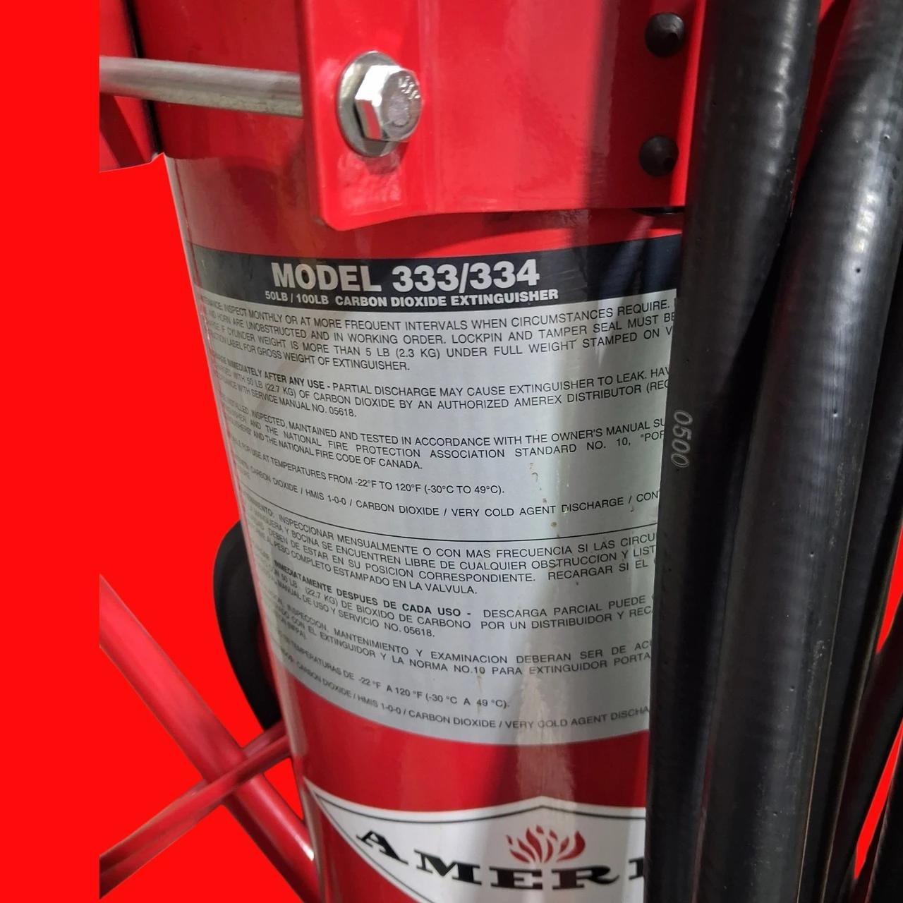 Amerex Model 333 50LB. Carbon Dioxide (CO2) 16 In. Wheels Fire Extinguisher - image 5