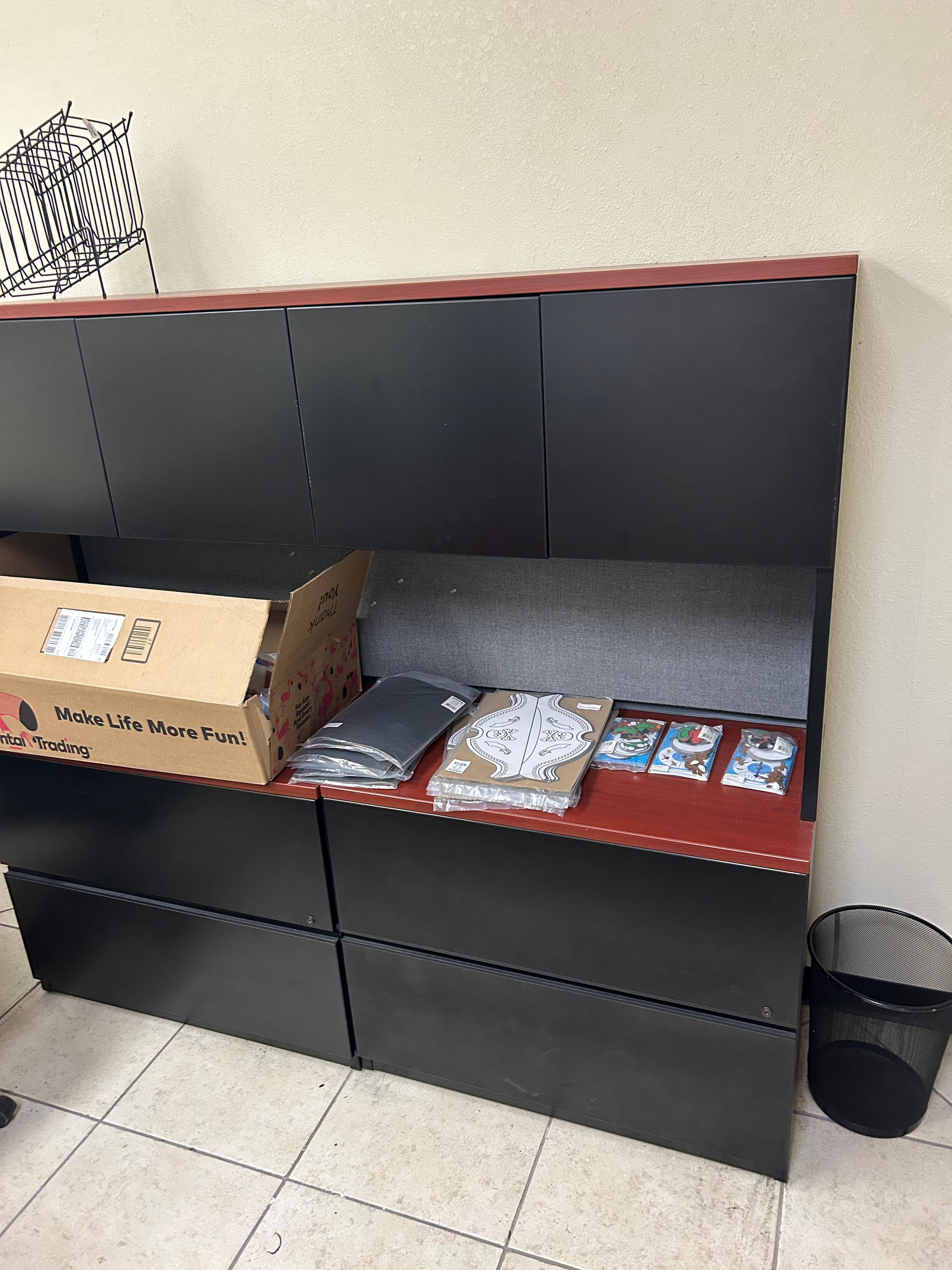 Office Desk, Cabinet, Monitors and Chairs  - image 4