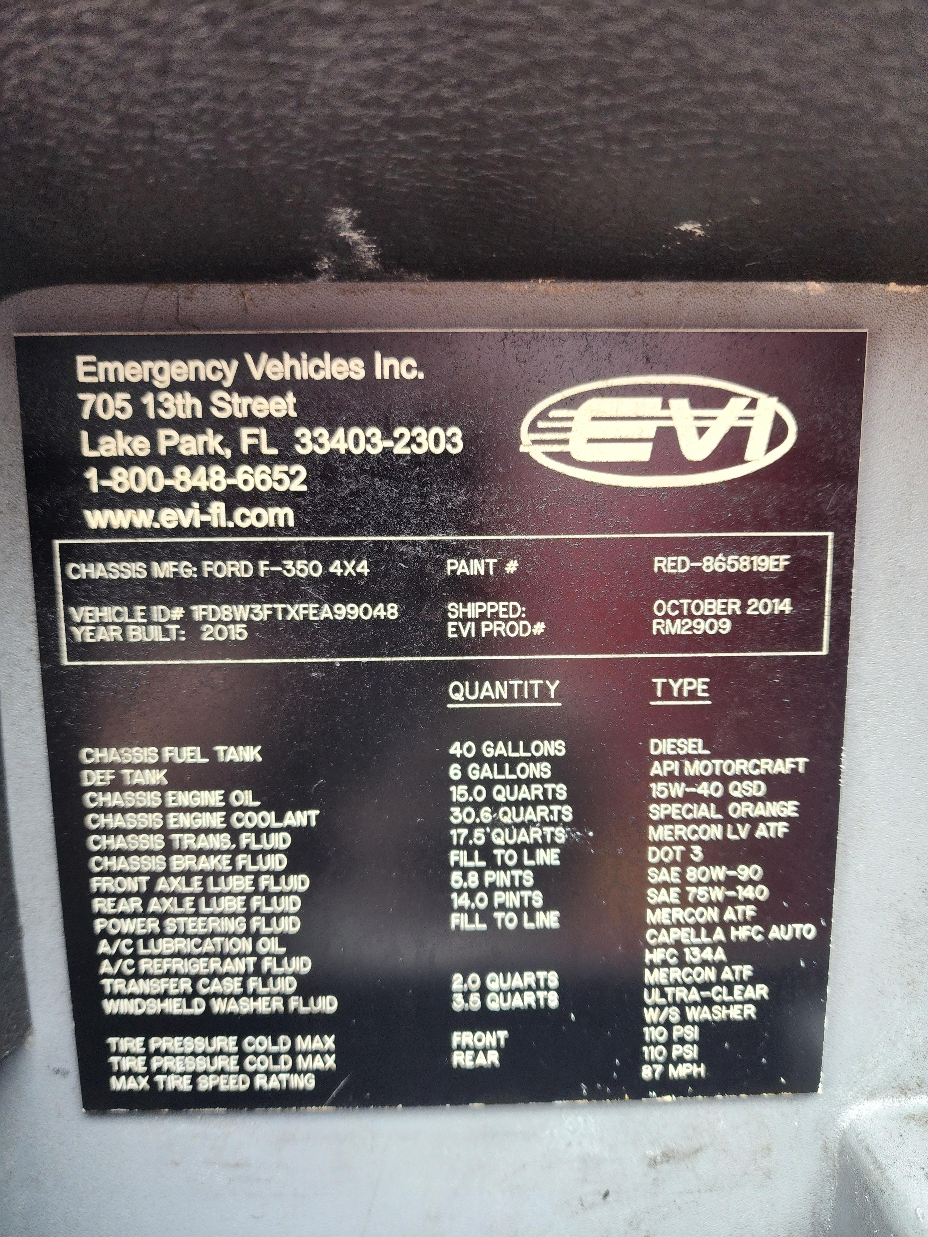 2015 EVI Ford 4x4 Light Rescue - image 11