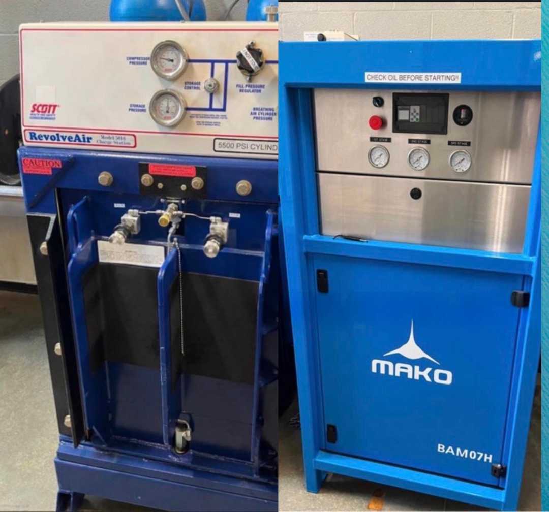 Mako SCBA Cylinder Cascade System with Revolve Air Fill Station and Hose Reel with Air Line