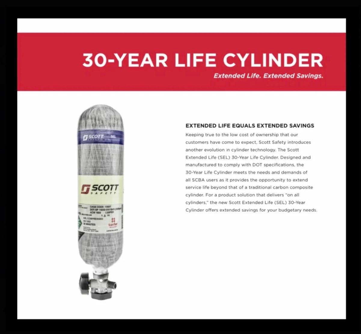 Scott Safety 4500psi 45min SEL Cylinders Mfr 2016 - image 6