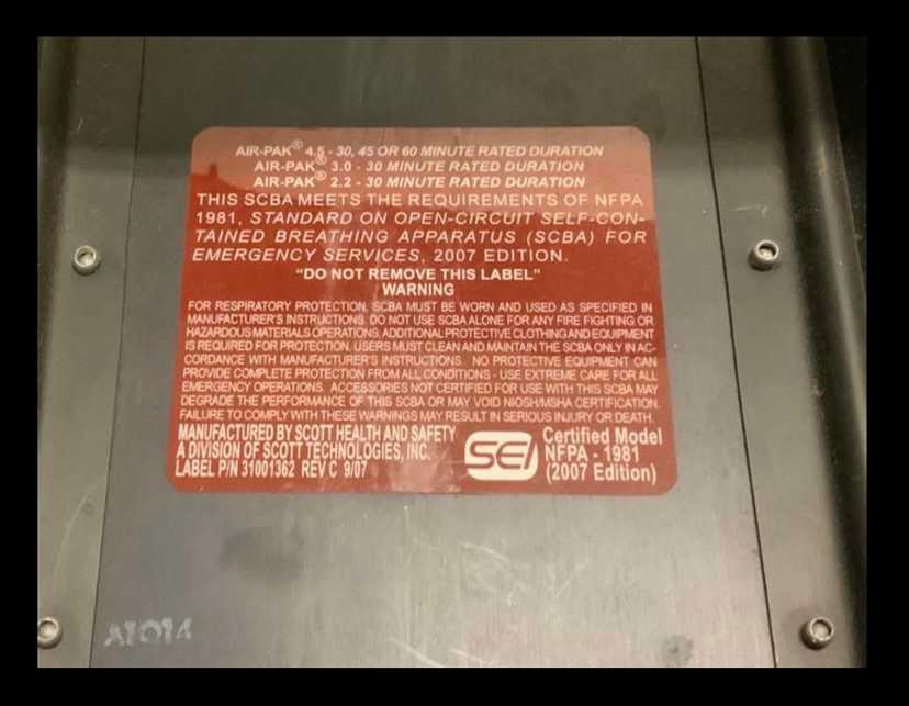 Scott 4.5 Wire Frame Air Pak SCBA — photo 6