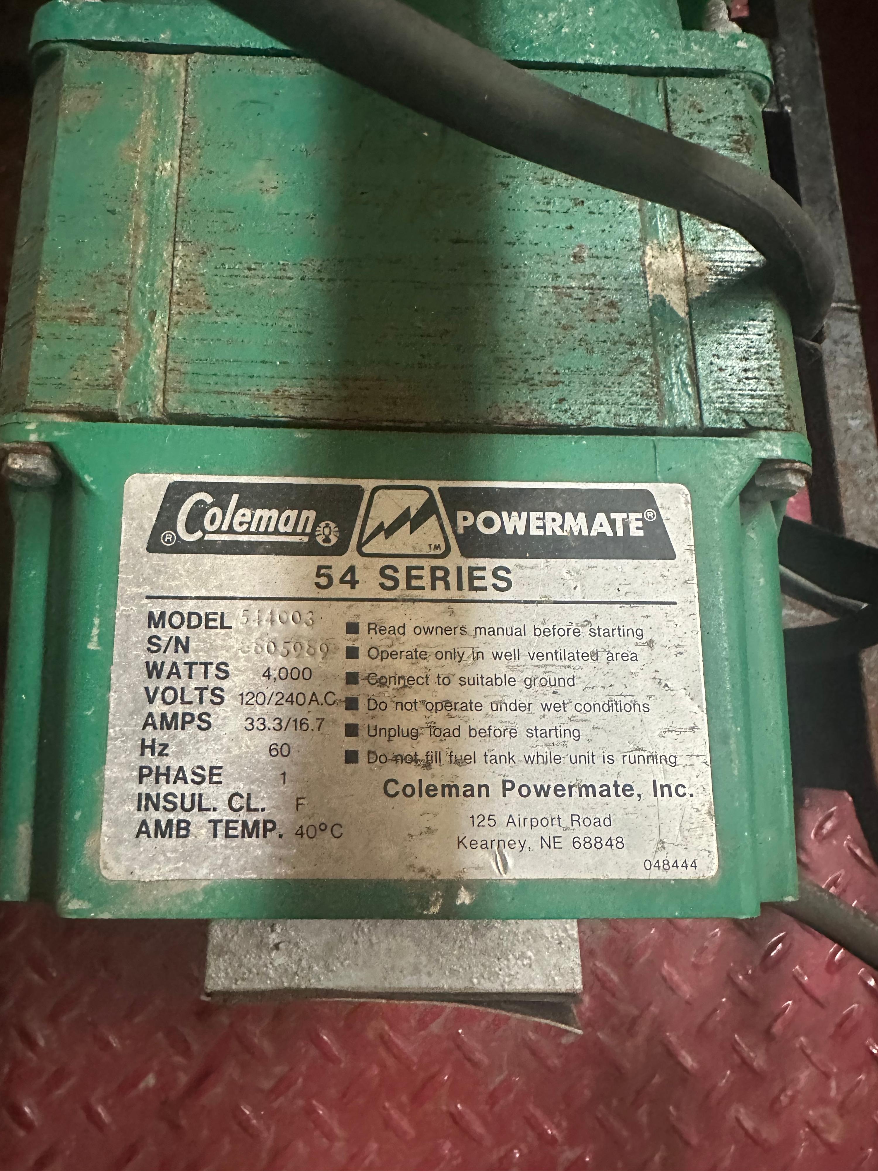 Coleman 4KW Gasoline Driven Portable Generator - image 1