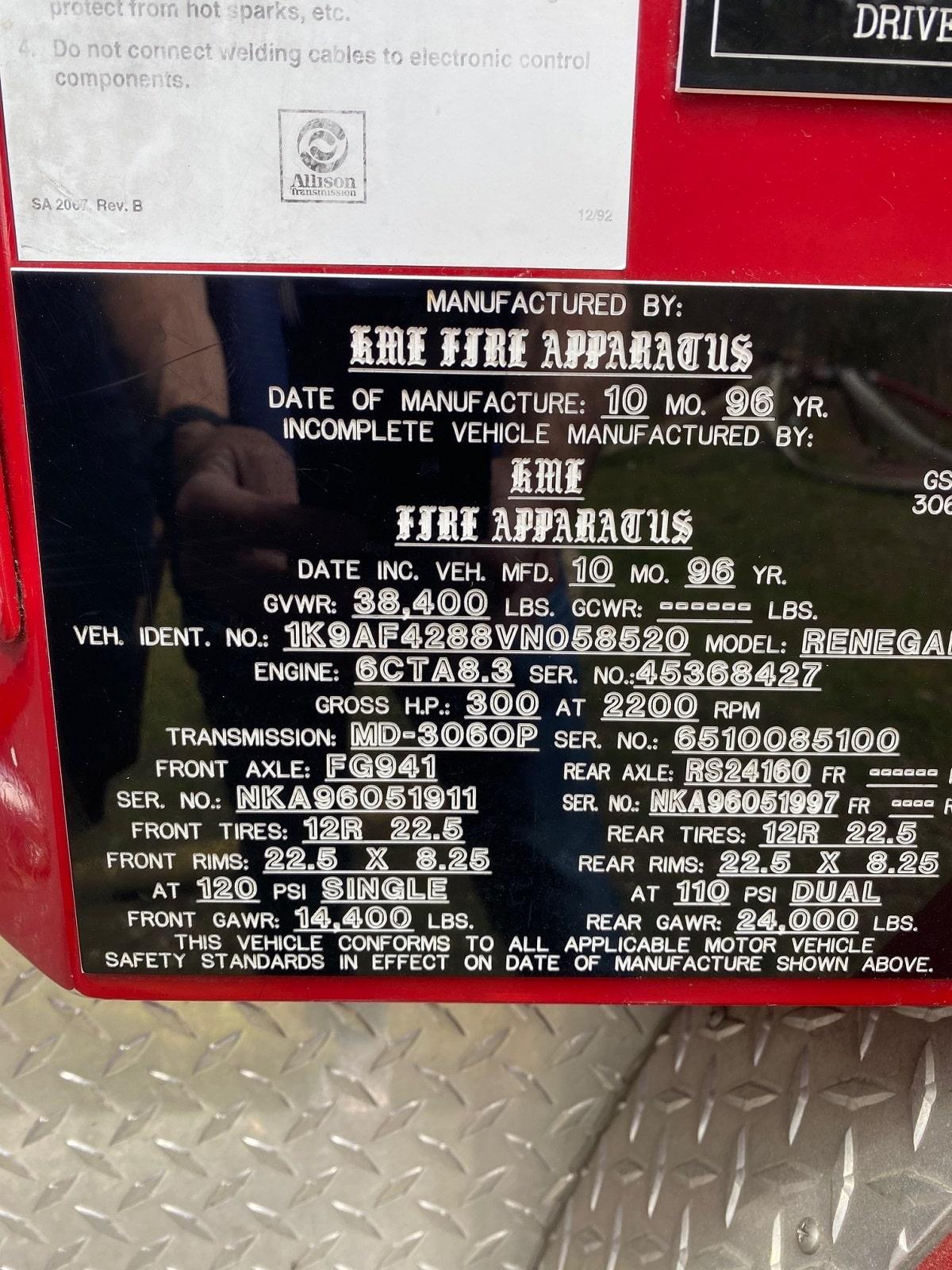 1996 KME Renegade Pumper - image 8