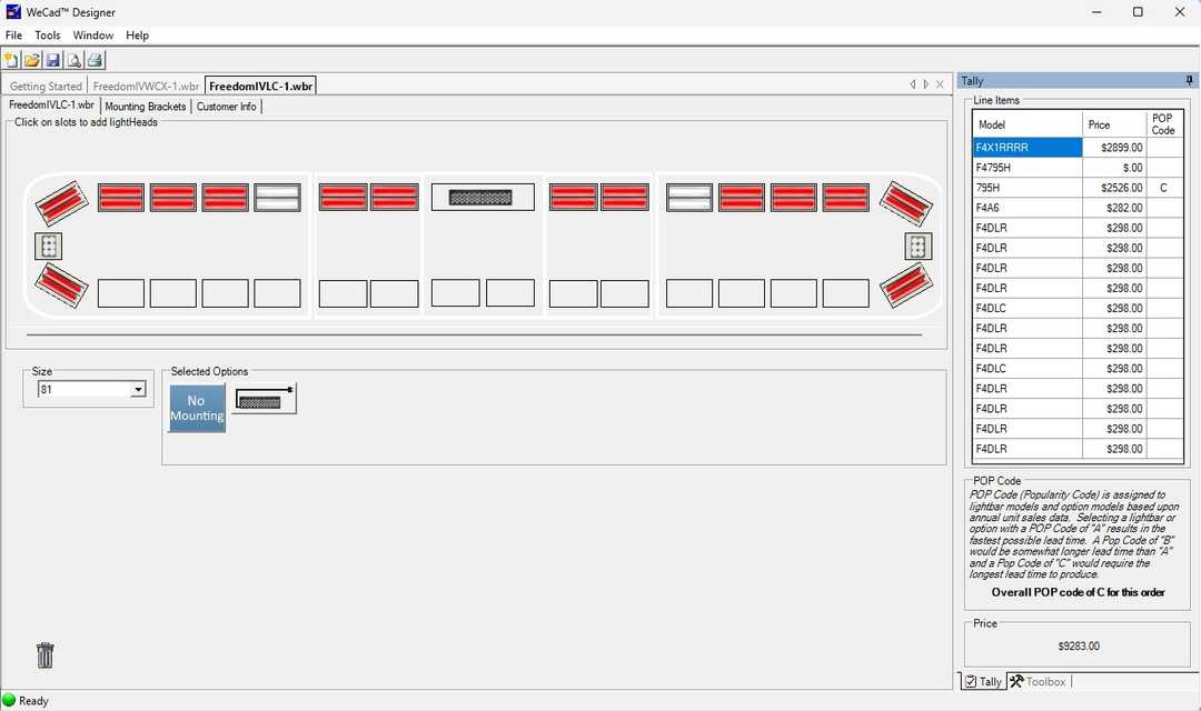 Whelen 81" Freedom IV LED Lightbar, NFPA, GTT Opticom, New Surplus