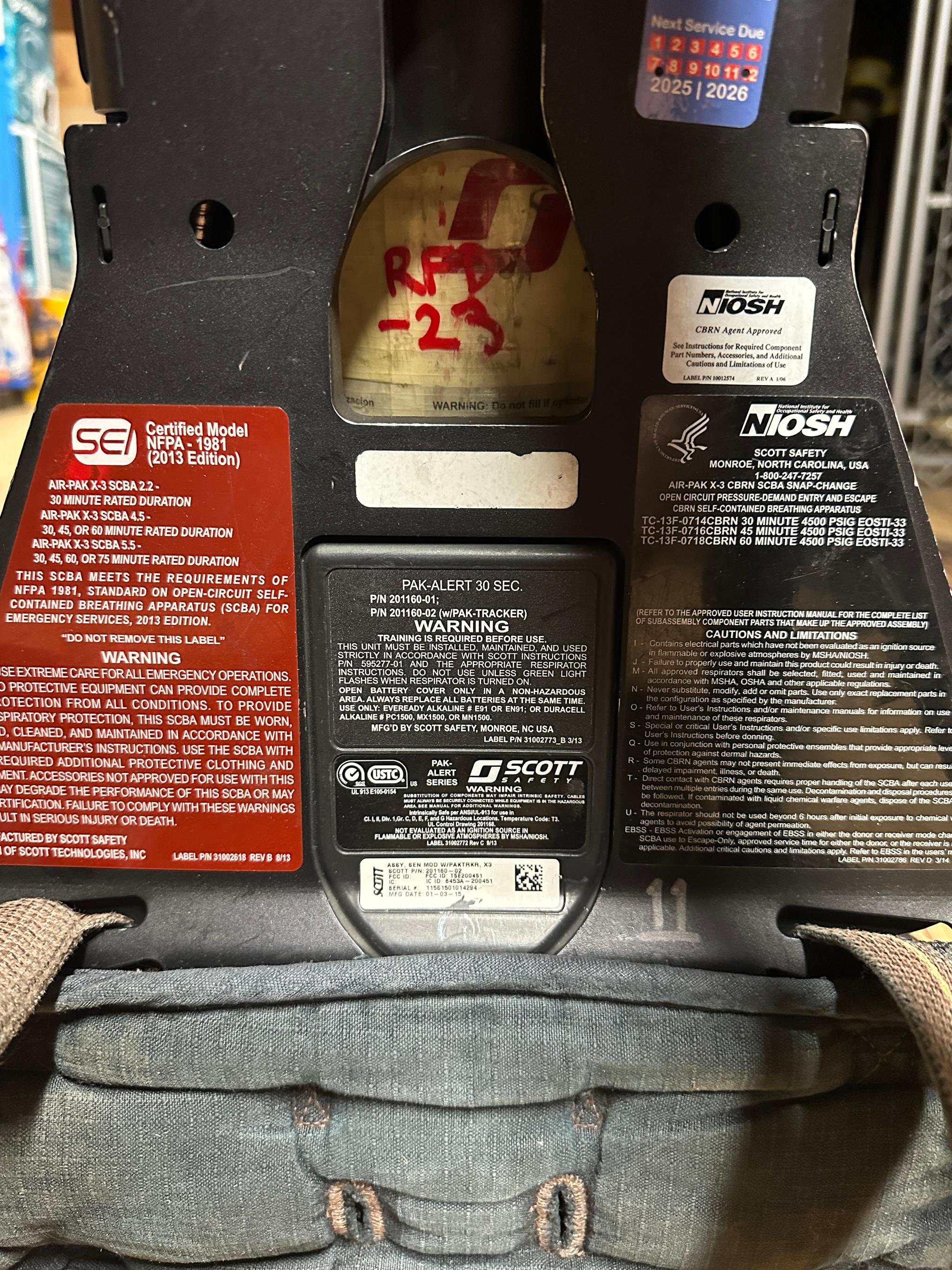 SCOTT AIR PAK X-3 SCBA 4.5 (NFPA 1981 2013 EDITION) - image 3