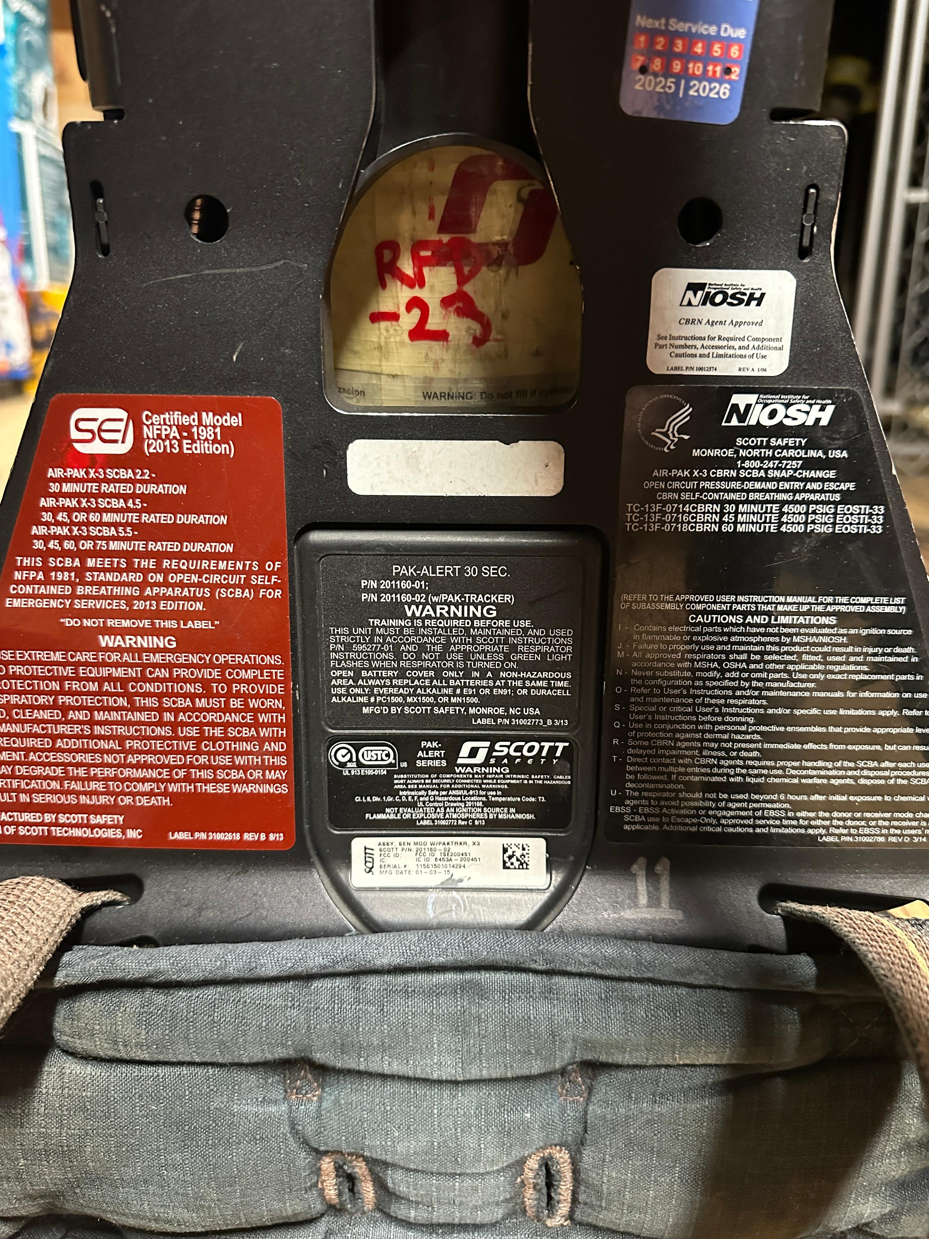SCOTT AIR PAK X-3 SCBA 4.5 (NFPA 1981 2013 EDITION) - image 3