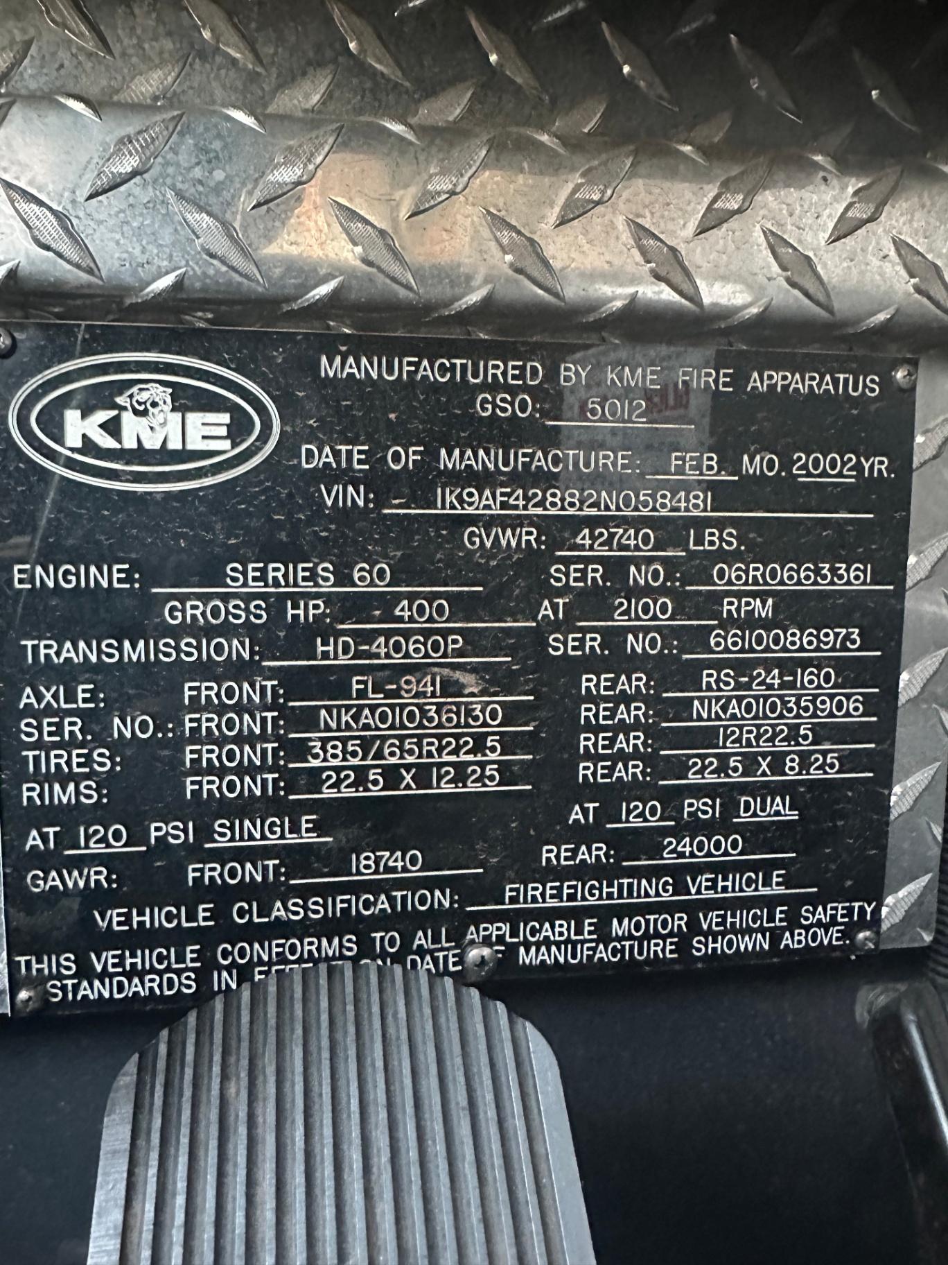 2002 KME Pumper - image 27