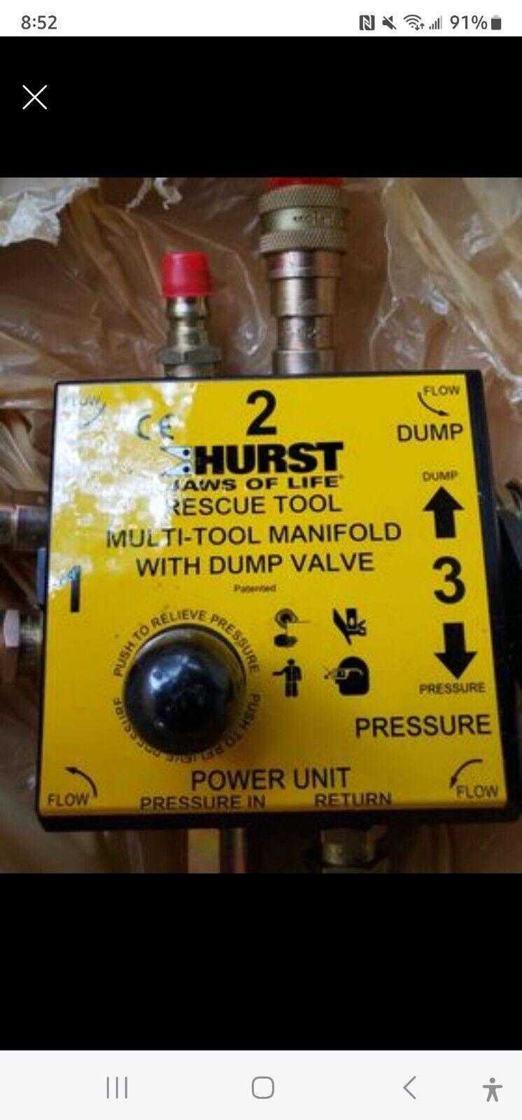 Hurst Jaws Of Life Rescue Systems Rescue Tool Manifold &  Dump Valve. NOS