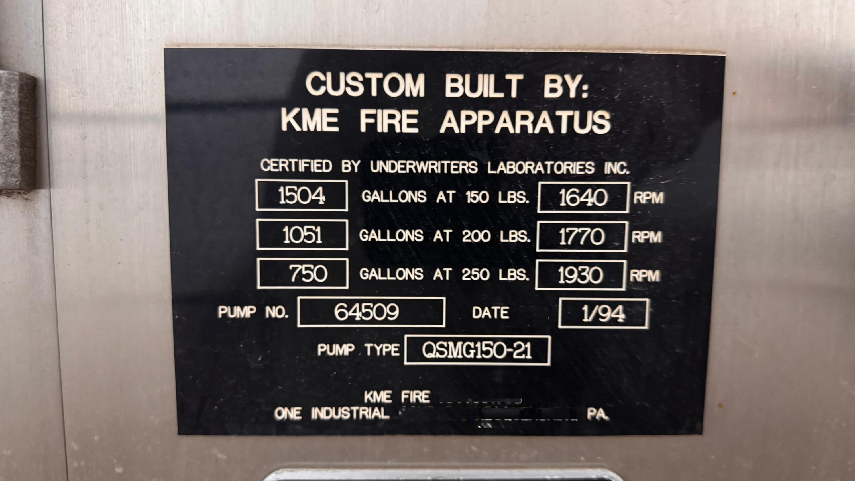 1993 KME Freightliner Pumper - image 24