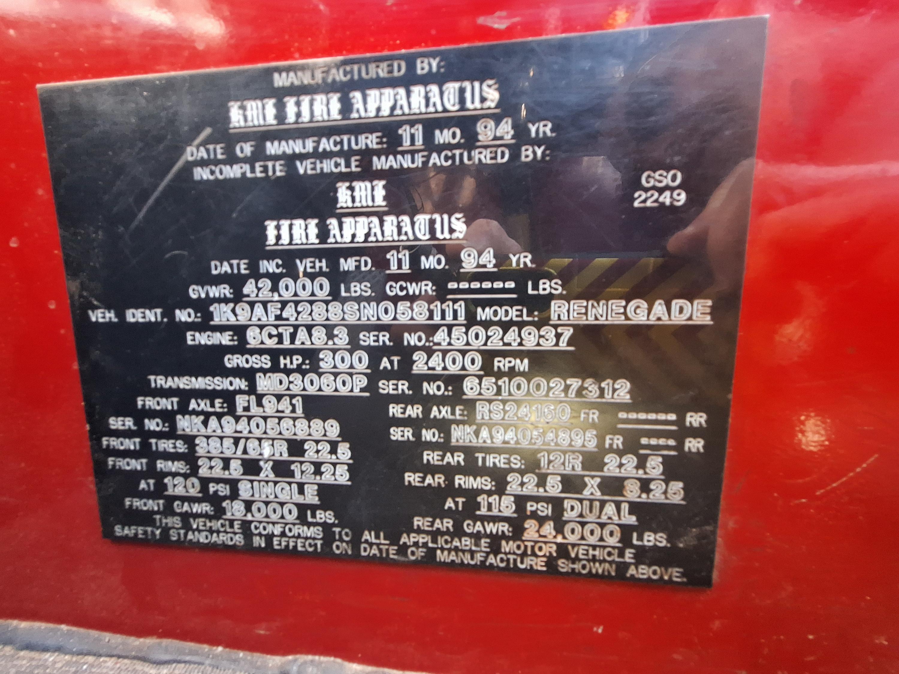 1995 KME Renegade Pumper - image 12