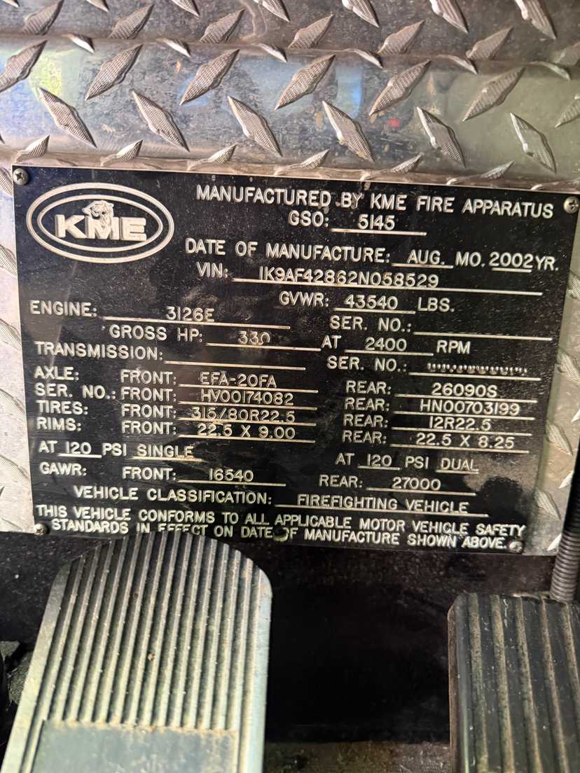 2002 KME Panther Pumper — photo 7